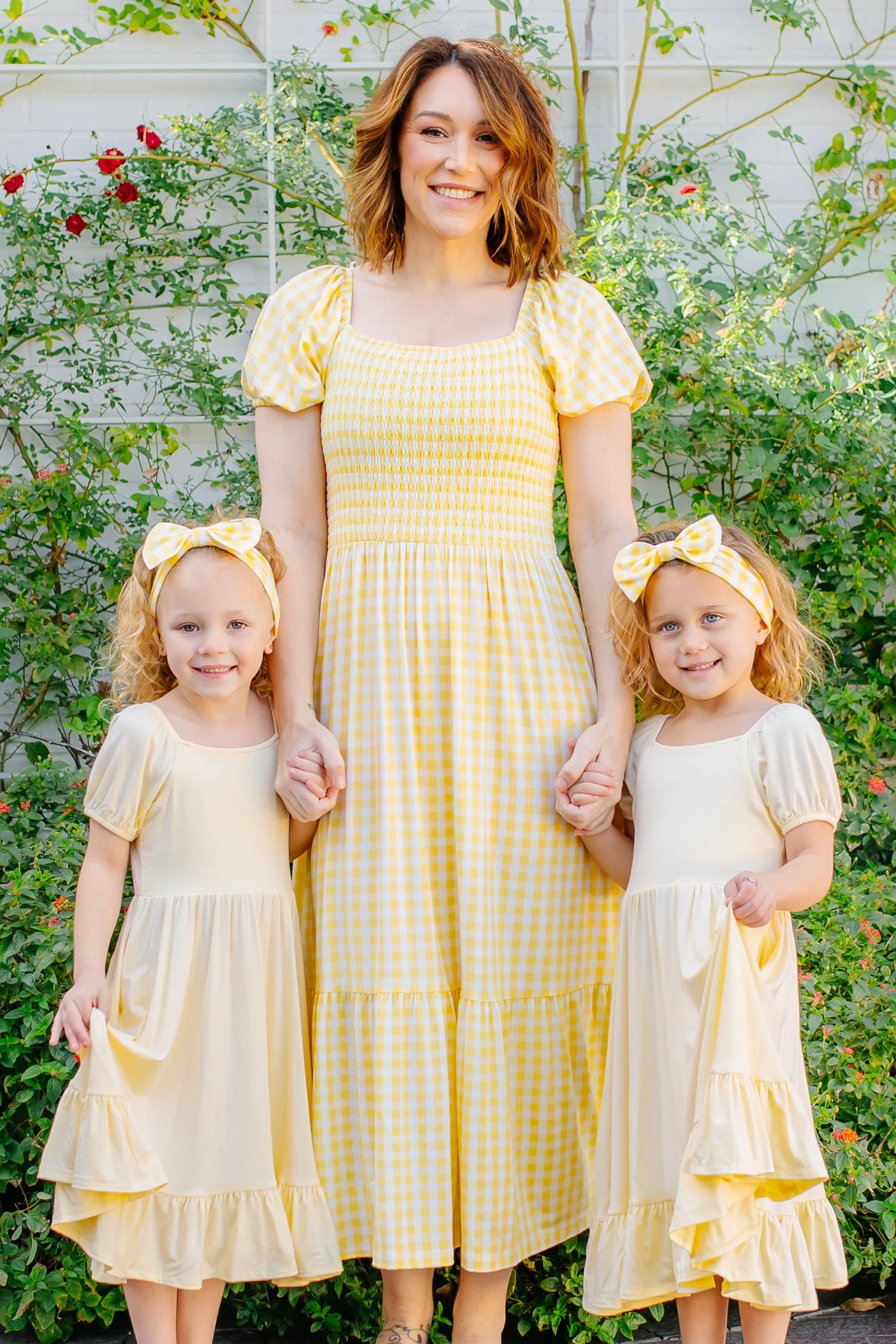 Women’s Smocked Dress in Gingham Chamomile - Image 2