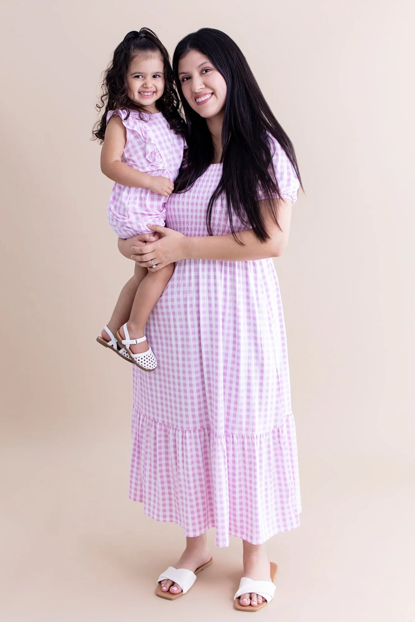 Women’s Smocked Dress in Gingham Thistle - Image 3