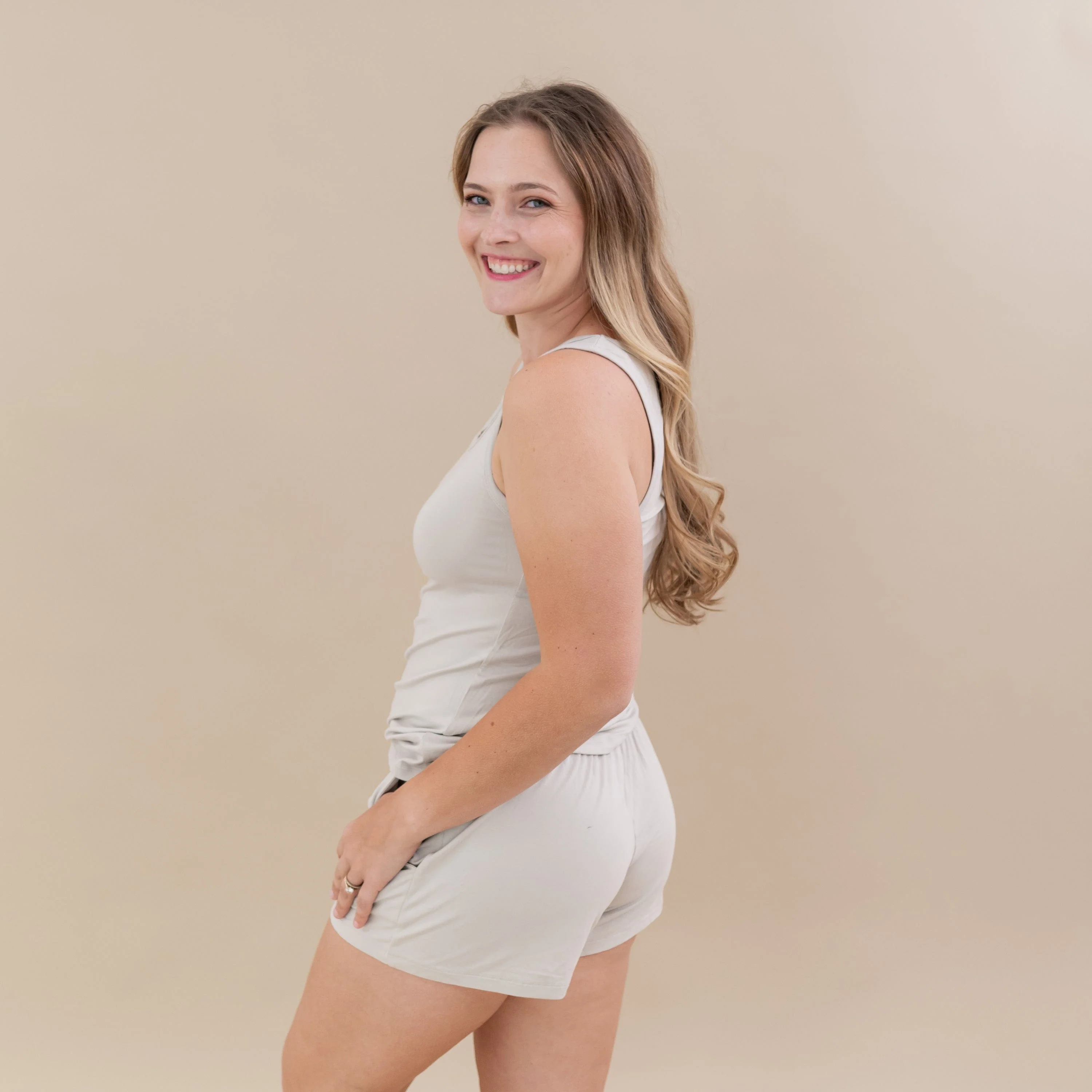 Women’s Tank Set in Oat - Image 2