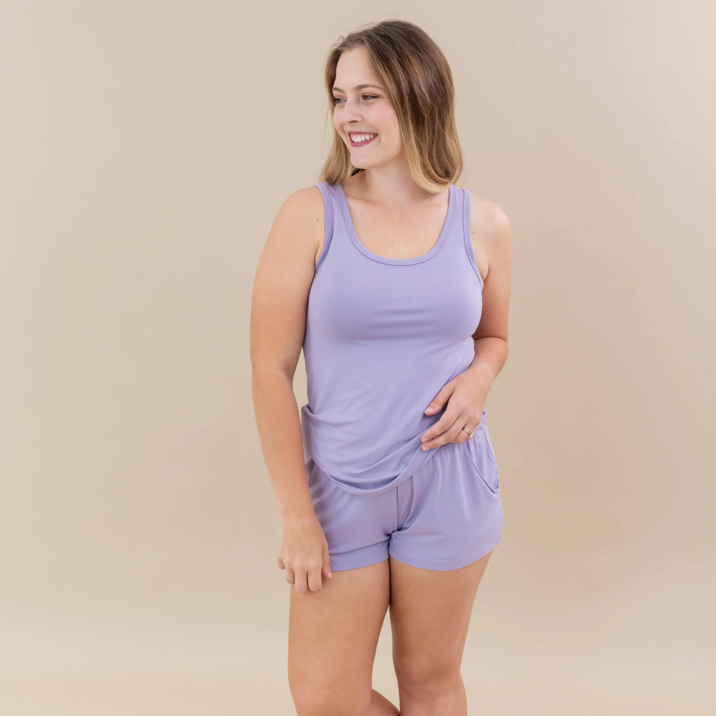 Women’s Tank Set in Taro - Image 3