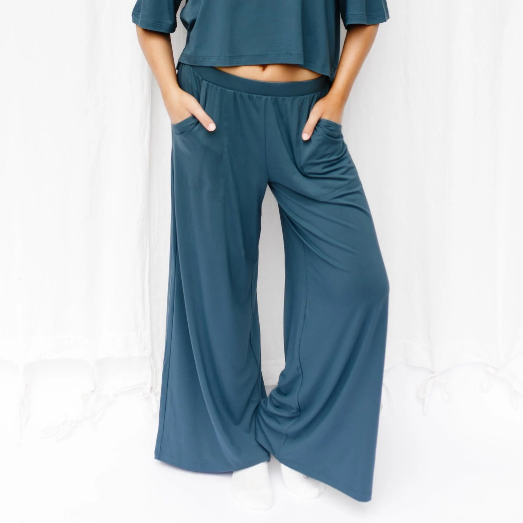 Women's Wide Leg Pant Set in Atlantic - Image 4