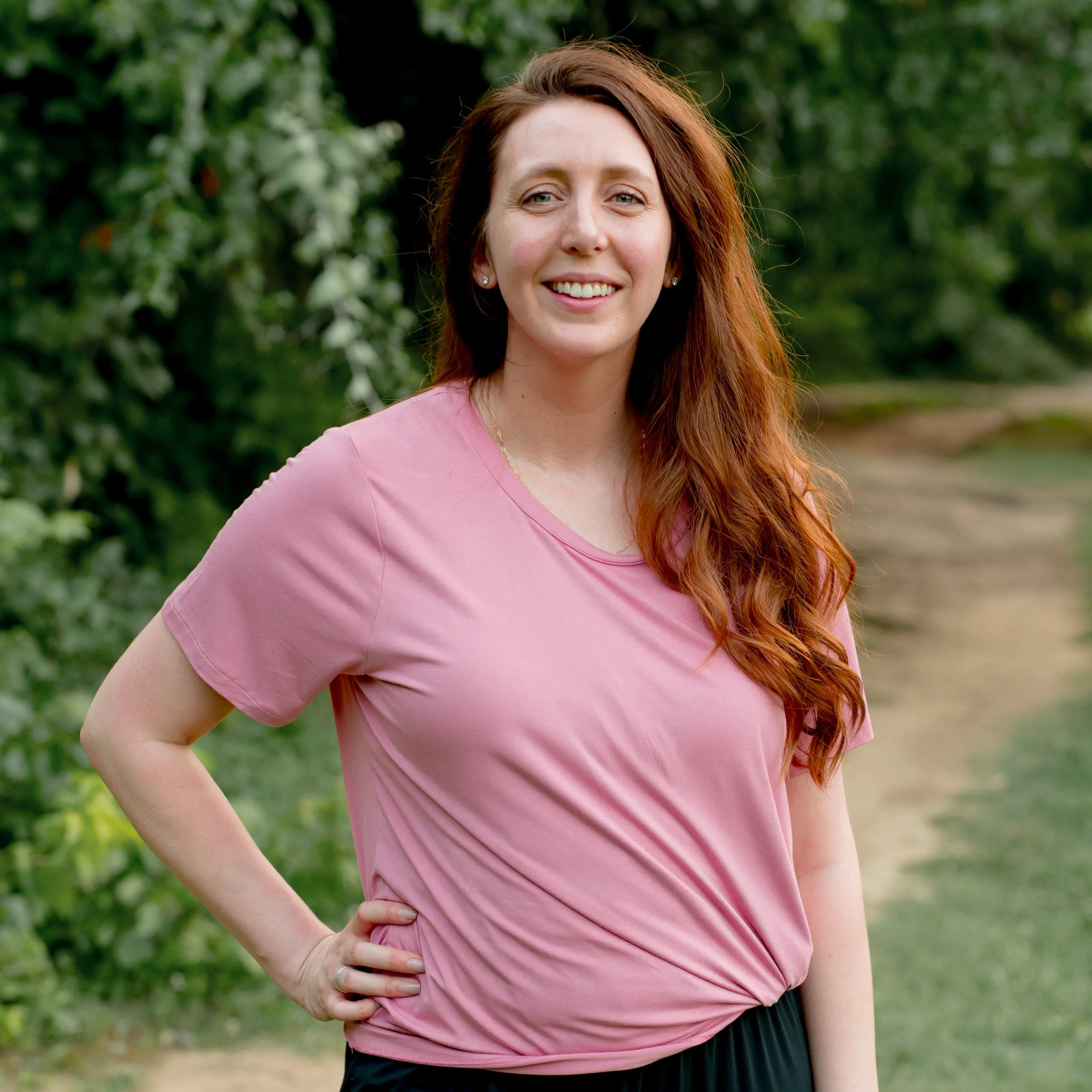 Women's Crew Neck Tee in Apple Blossom - Image 2