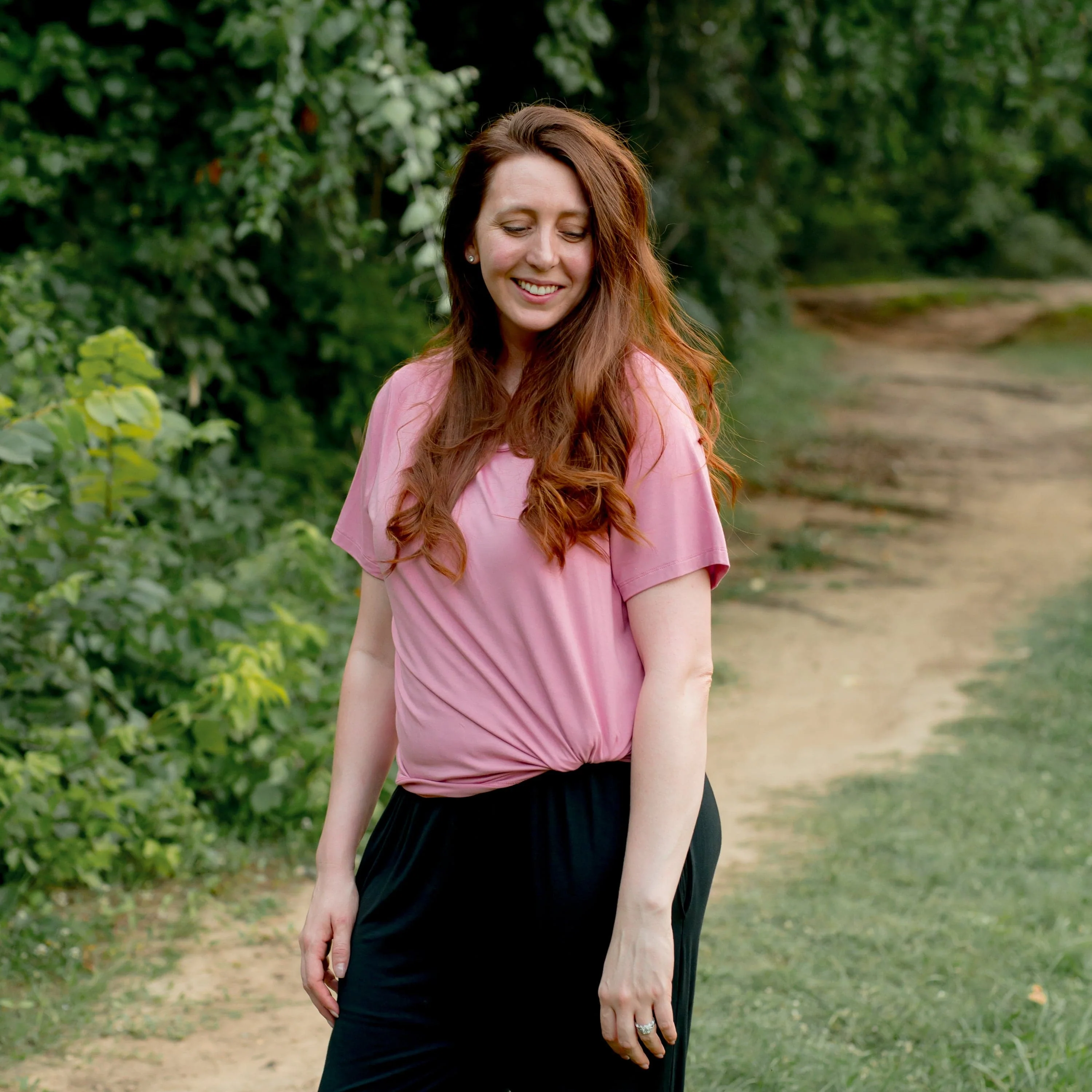 Women's Crew Neck Tee in Apple Blossom - Image 3