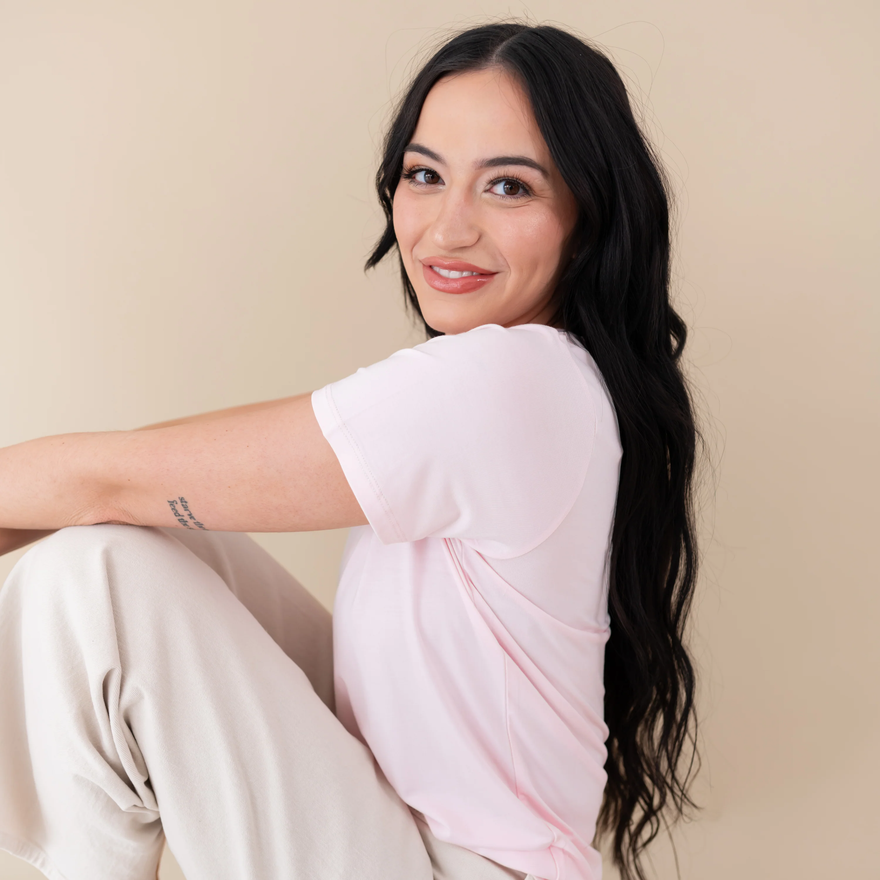 Women's Crew Neck Tee in Sakura - Image 2