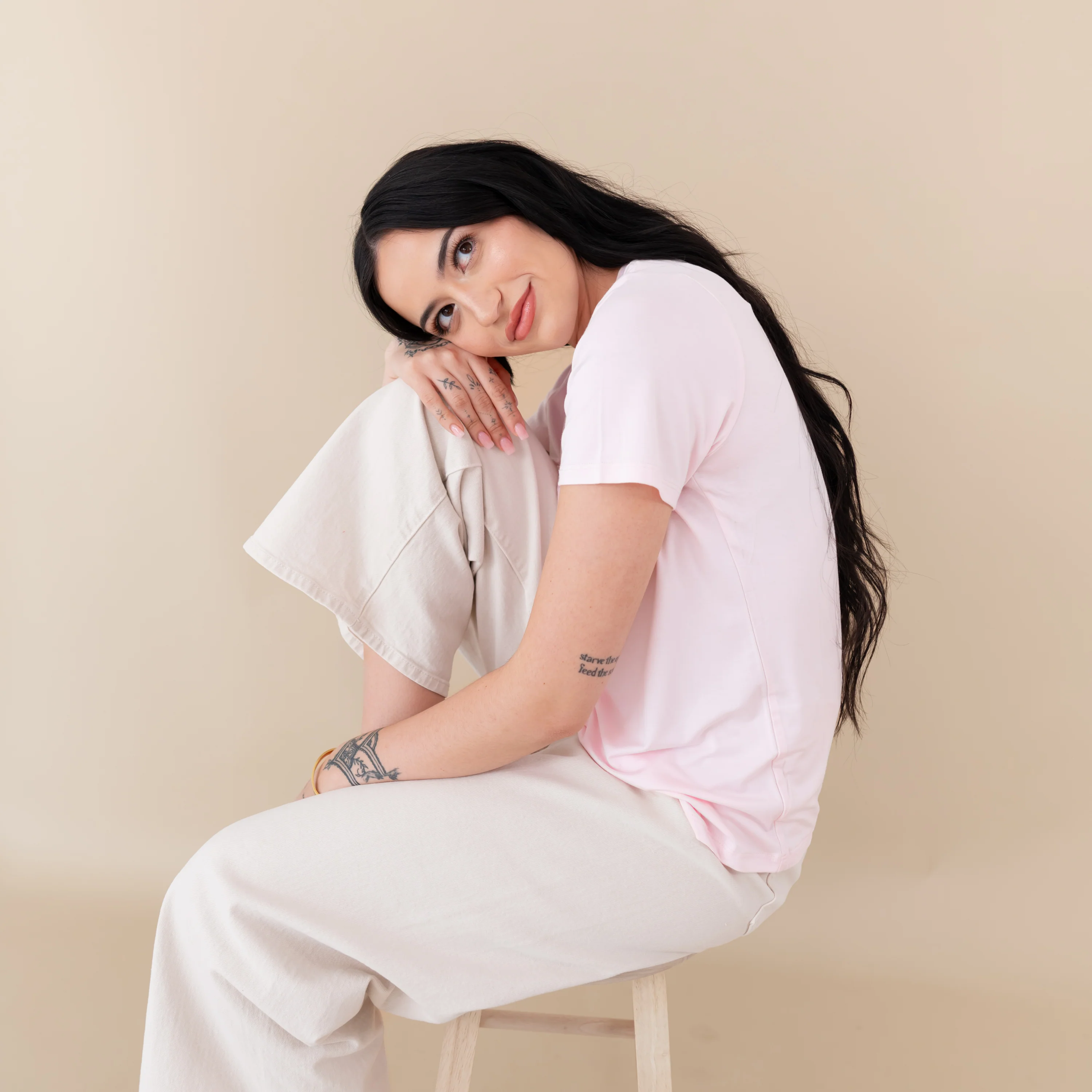 Women's Crew Neck Tee in Sakura - Image 4