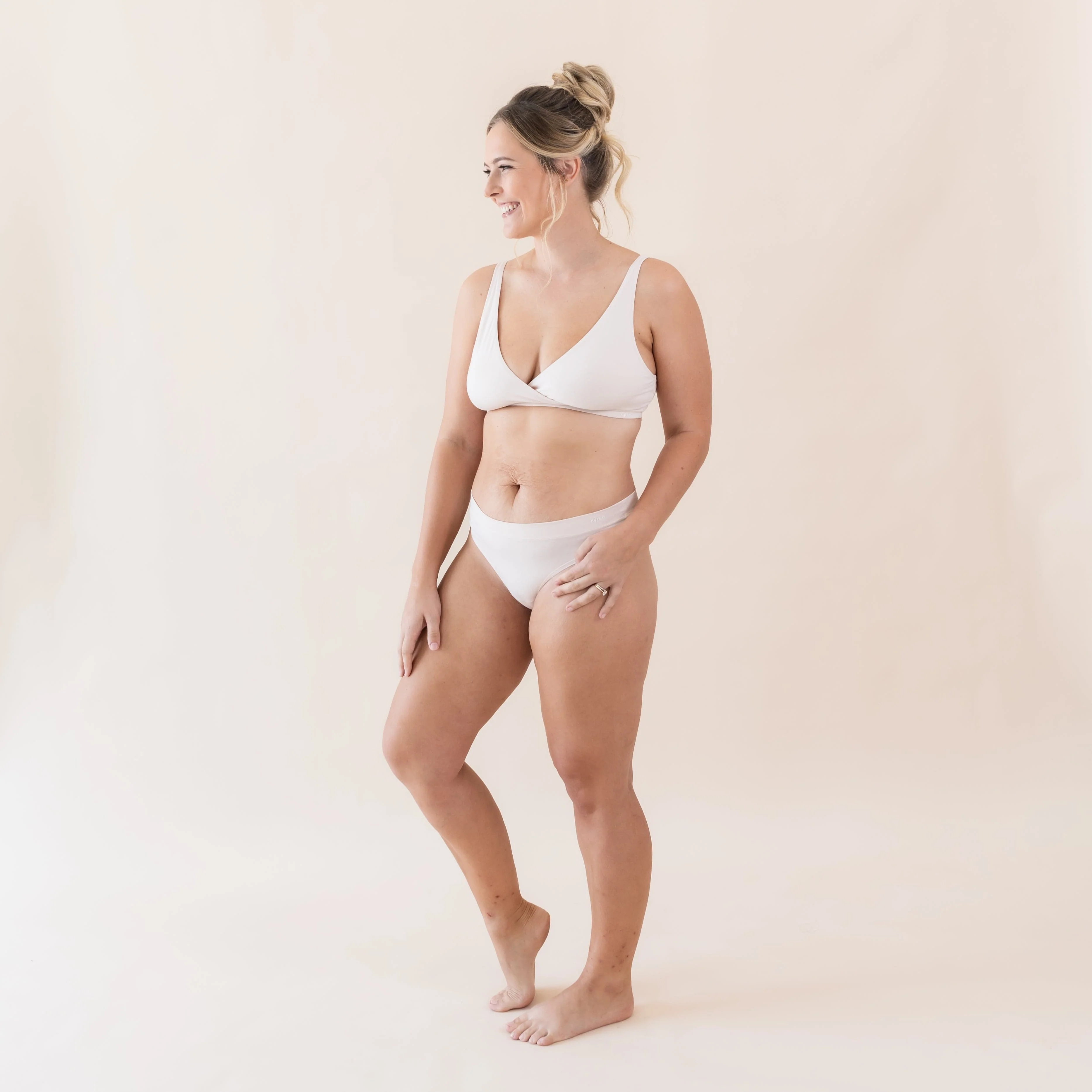 Women's Cross Front Bralette in Blonde - Image 3