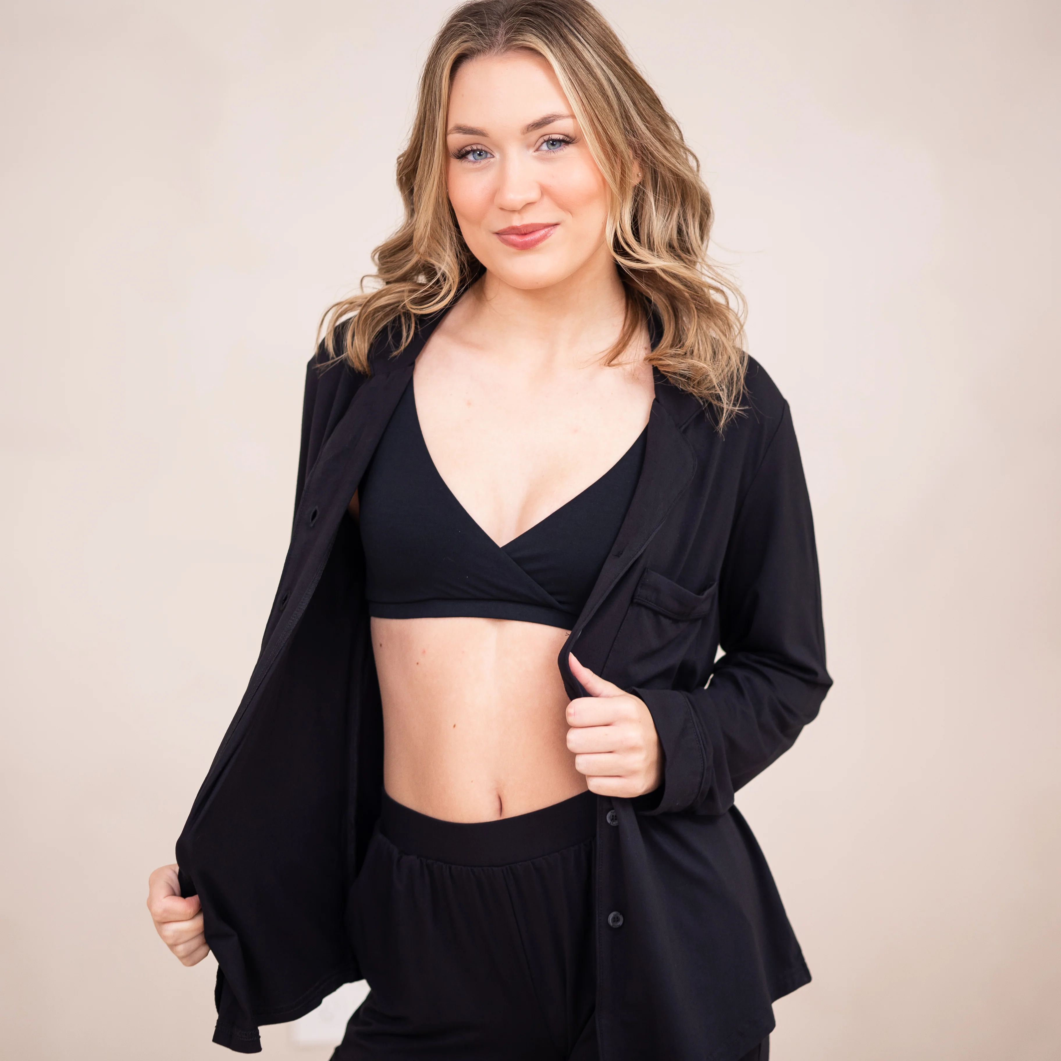 Women's Cross Front Bralette in Midnight - Image 3