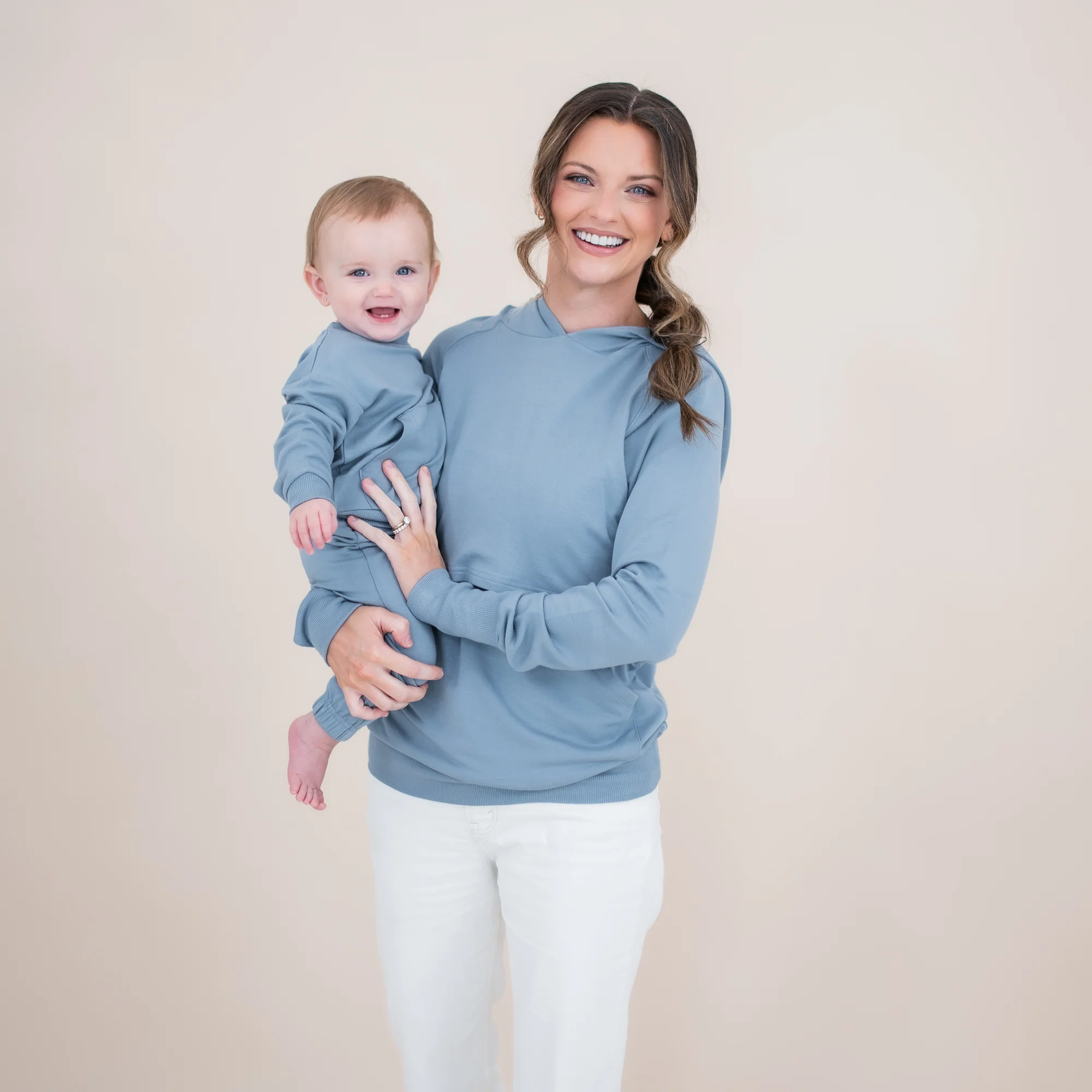 Women's French Terry Nursing Hoodie in Slate - Image 6