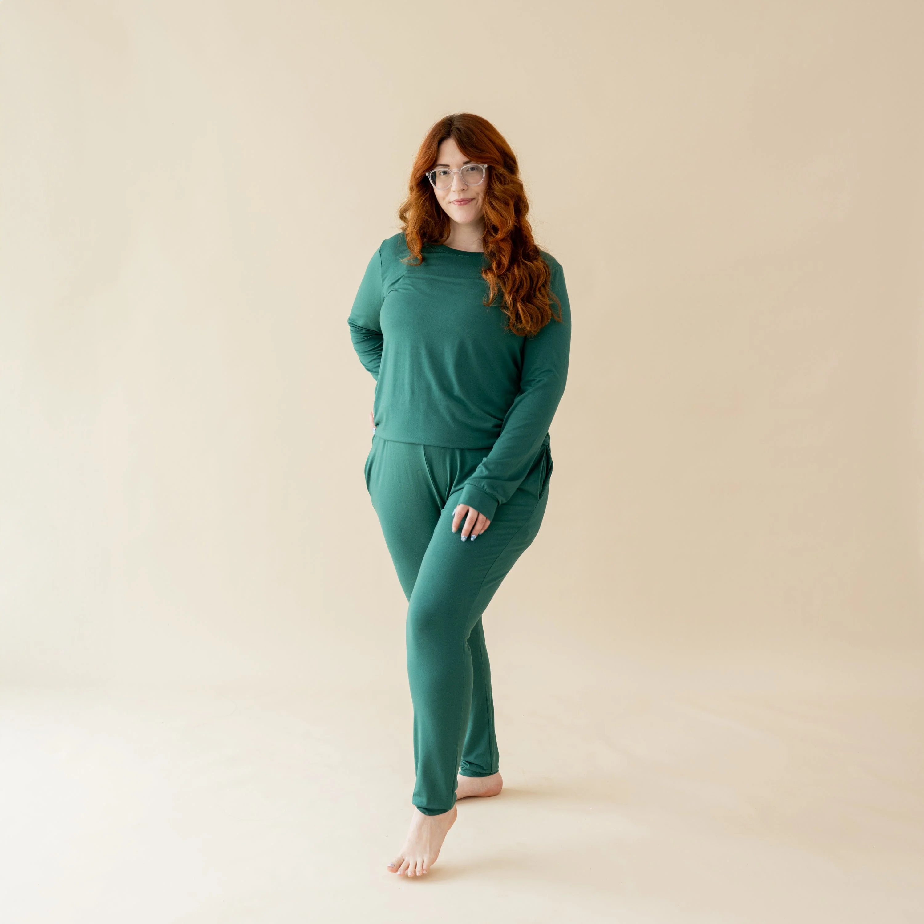 Women's Jogger Pajama Set in Emerald - Image 3