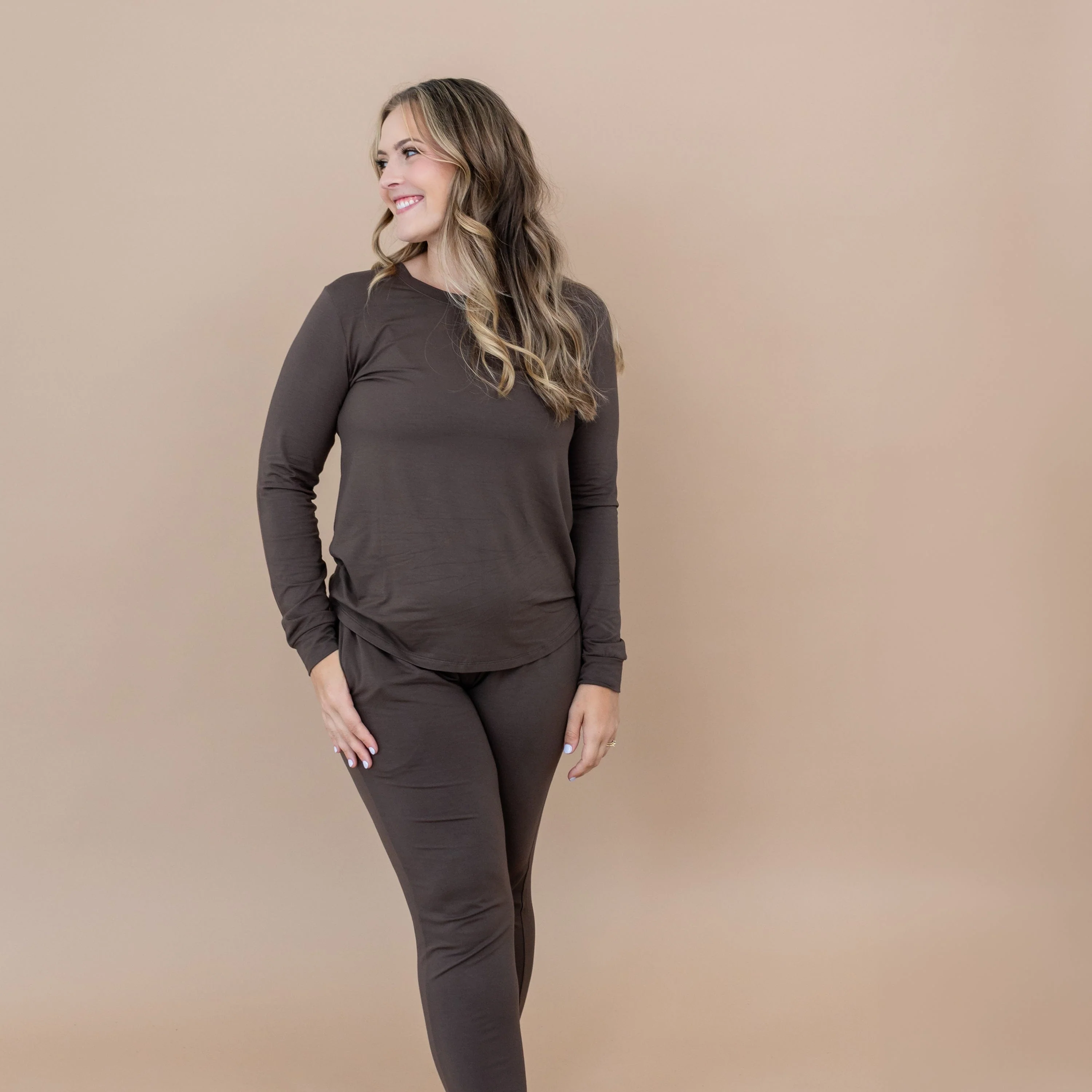 Women's Jogger Pajama Set in Espresso - Image 2