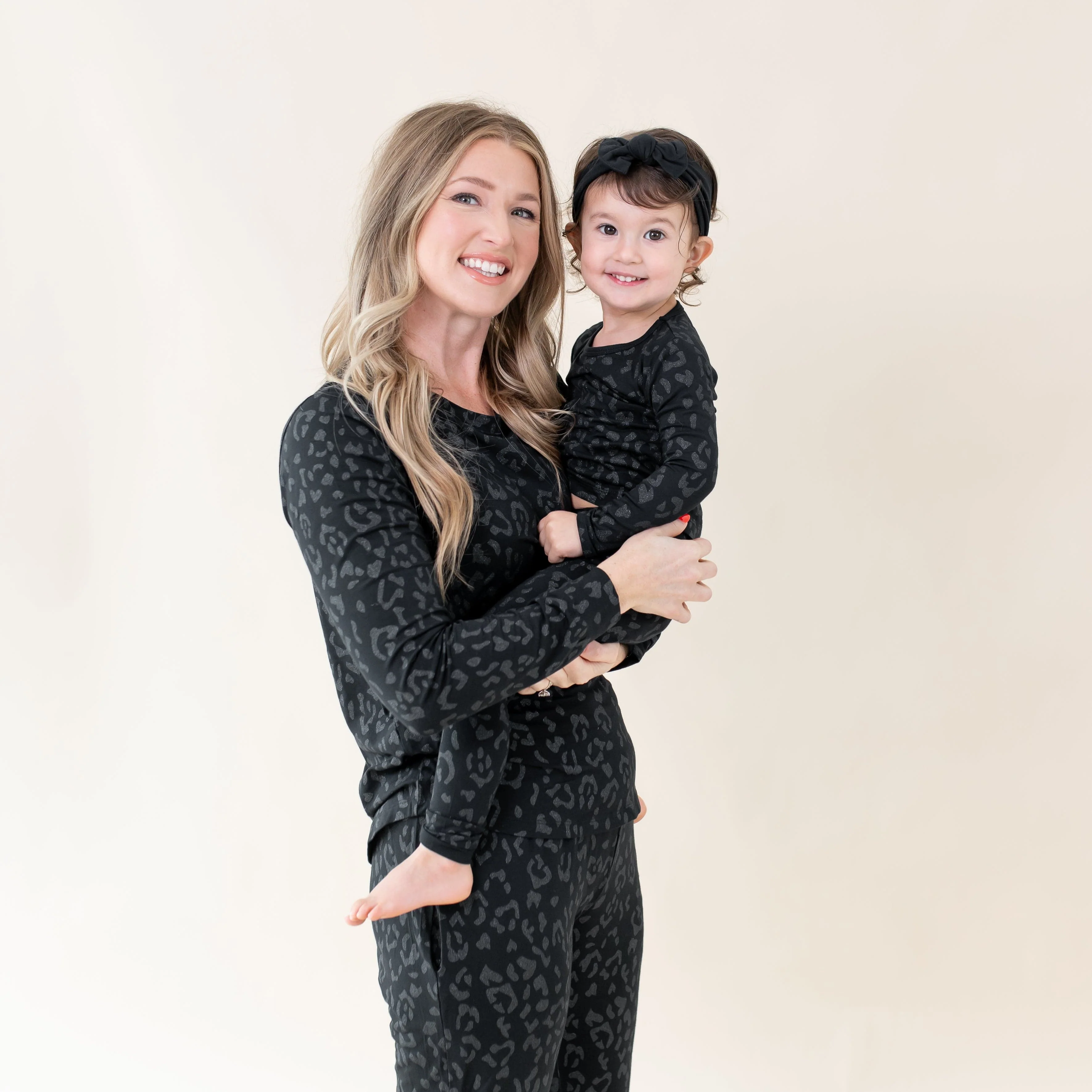 Women's Jogger Pajama Set in Midnight Leopard - Image 3