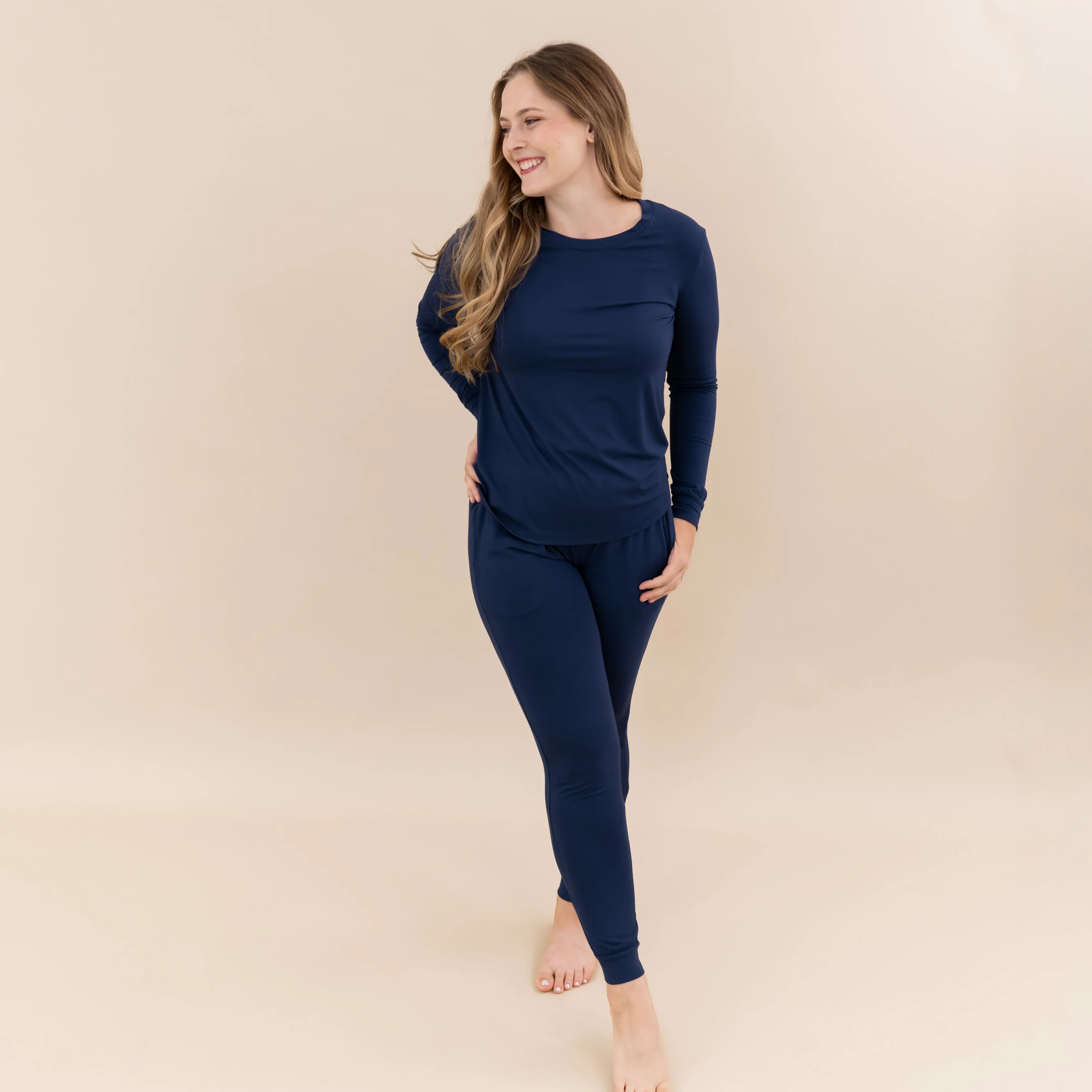 Women's Jogger Pajama Set in Navy - Image 2