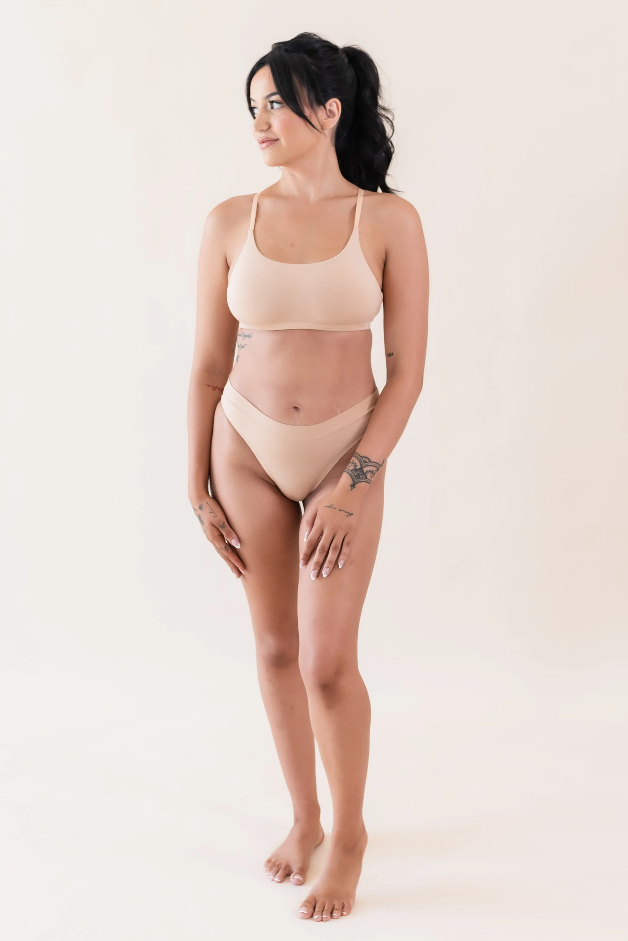 Women's Scoop Neck Bralette in Chai - Image 2
