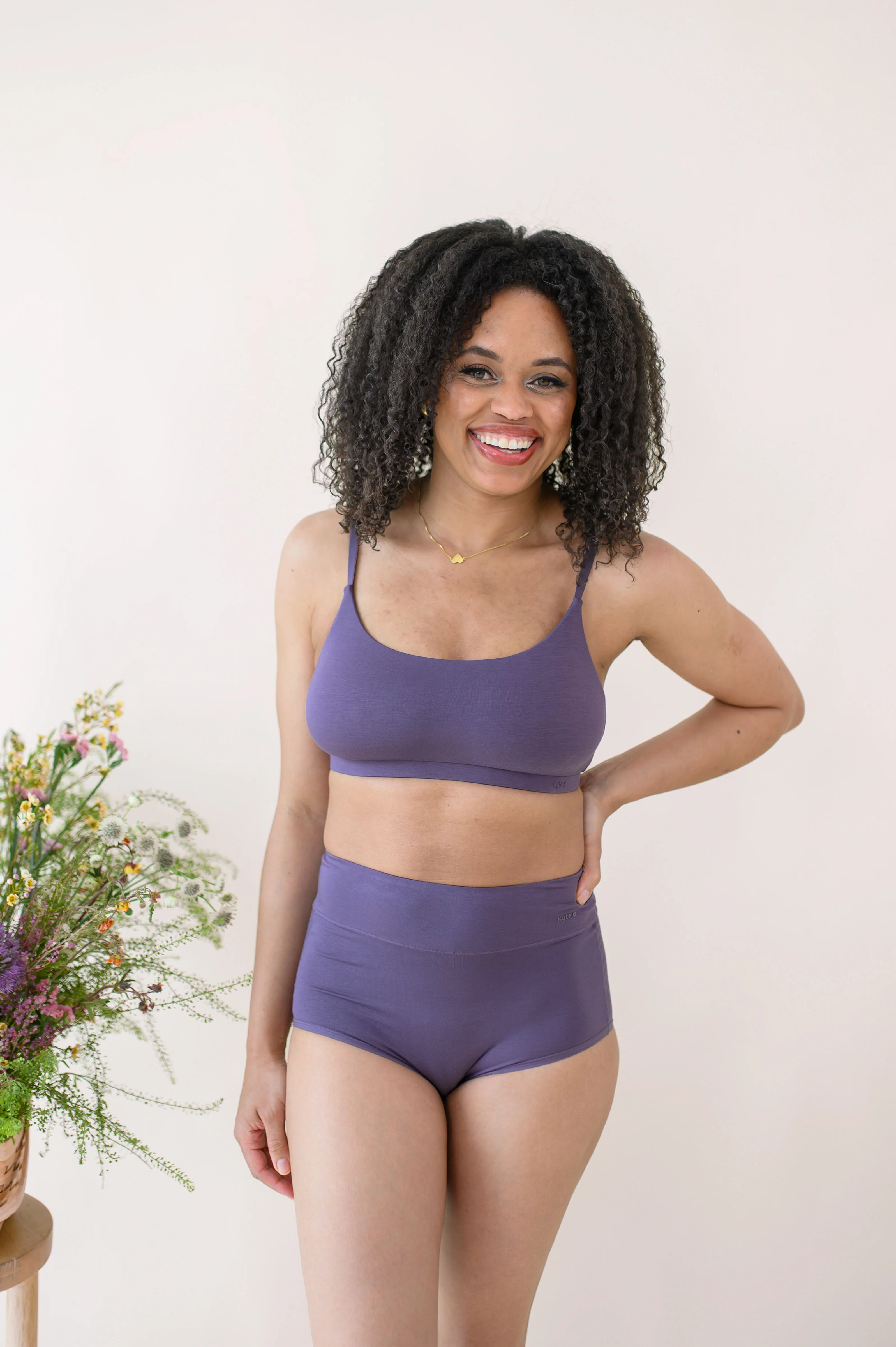 Women's Scoop Neck Bralette in Currant - Image 2