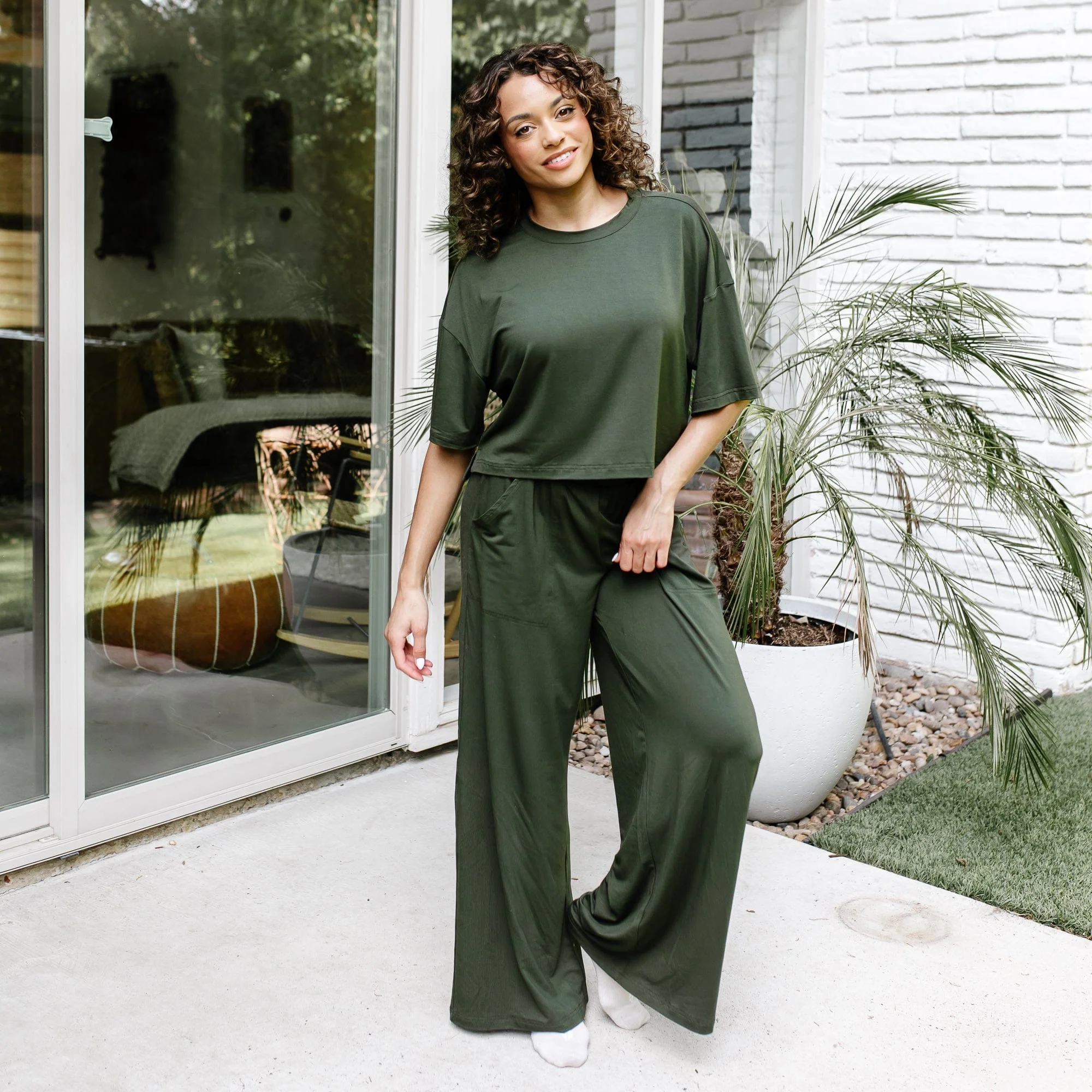 Women's Short Sleeve Tee in Fir - Image 4