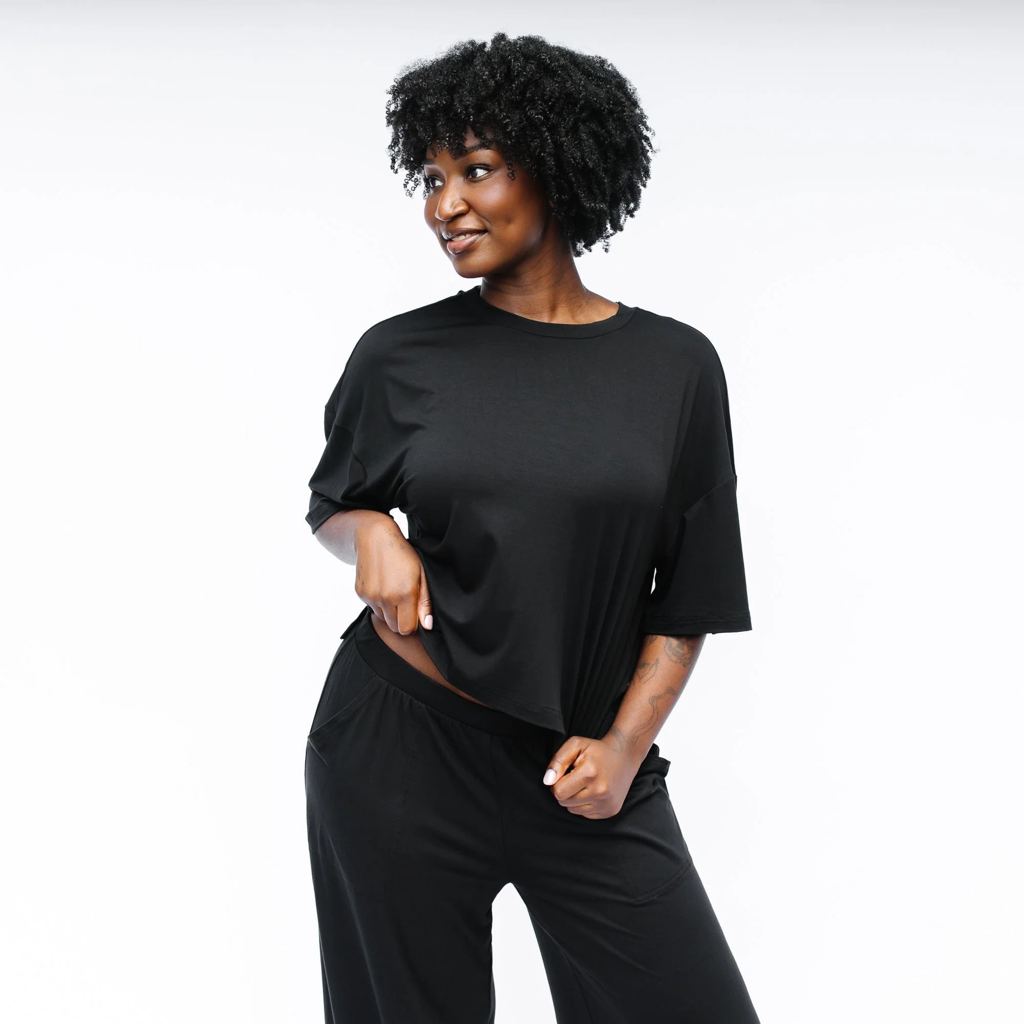 Women's Short Sleeve Tee in Midnight - Image 3
