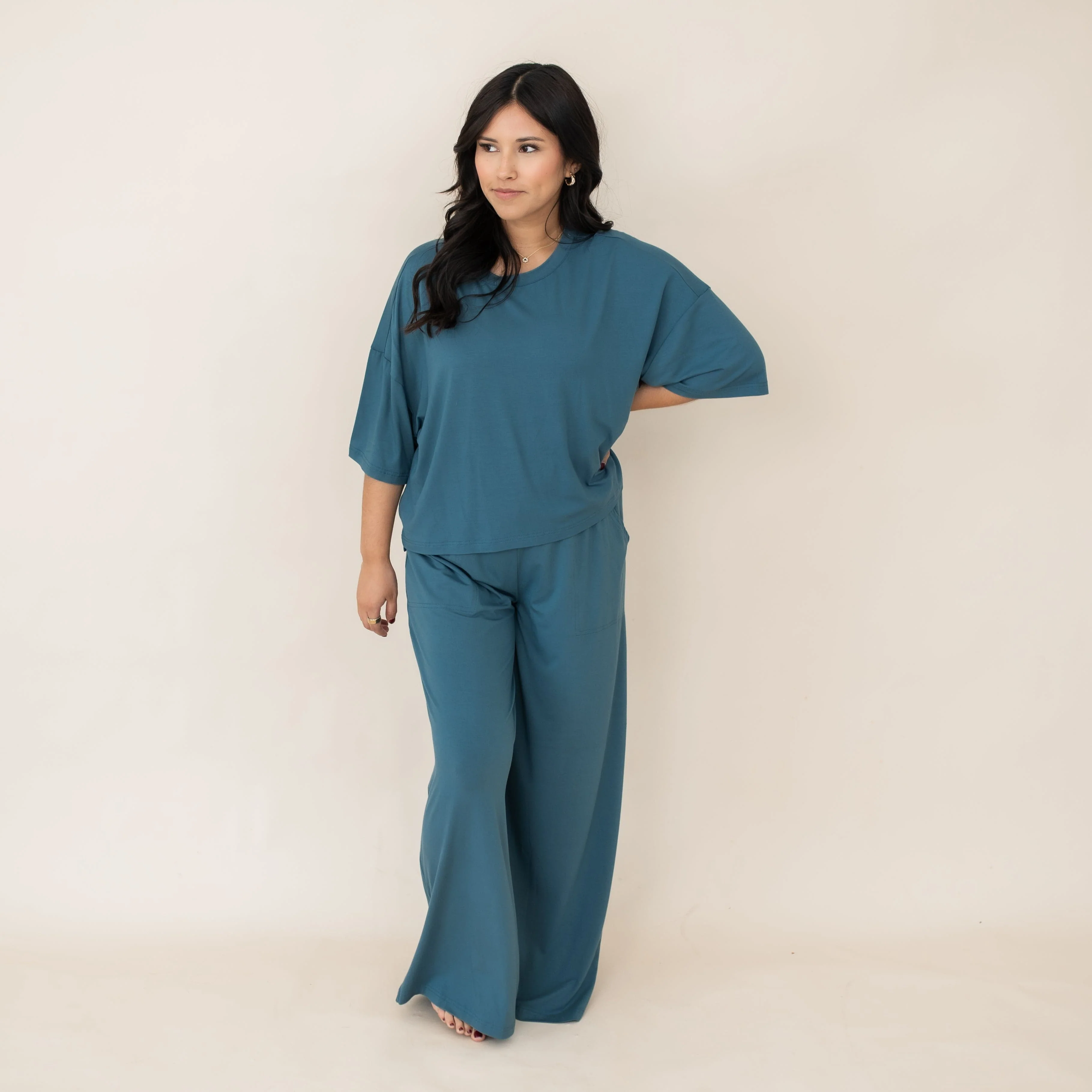 Women's Wide Leg Pant in Atlantic - Image 4