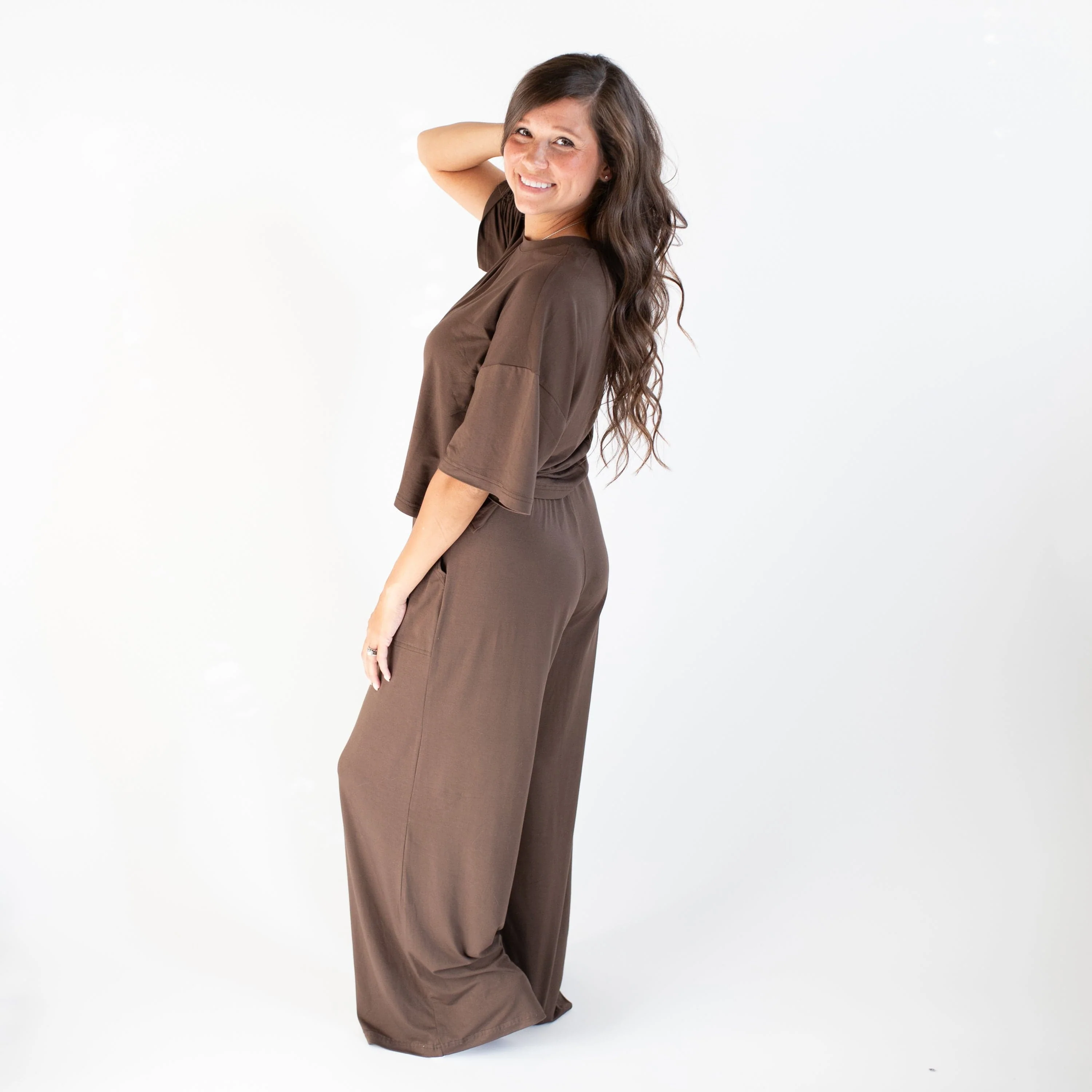Women's Wide Leg Pant in Espresso - Image 5