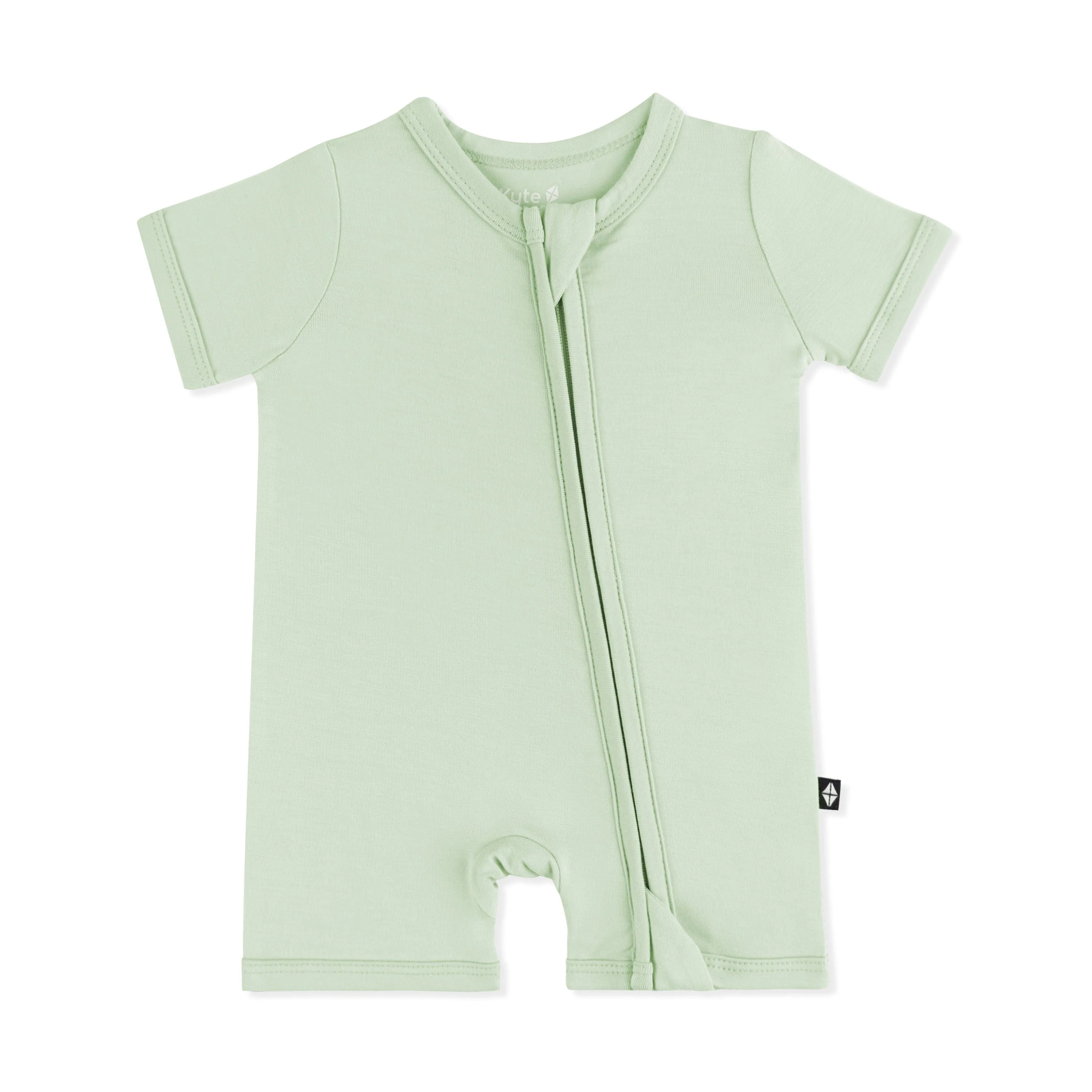 Zipper Shortall Romper in Basil - Image 2