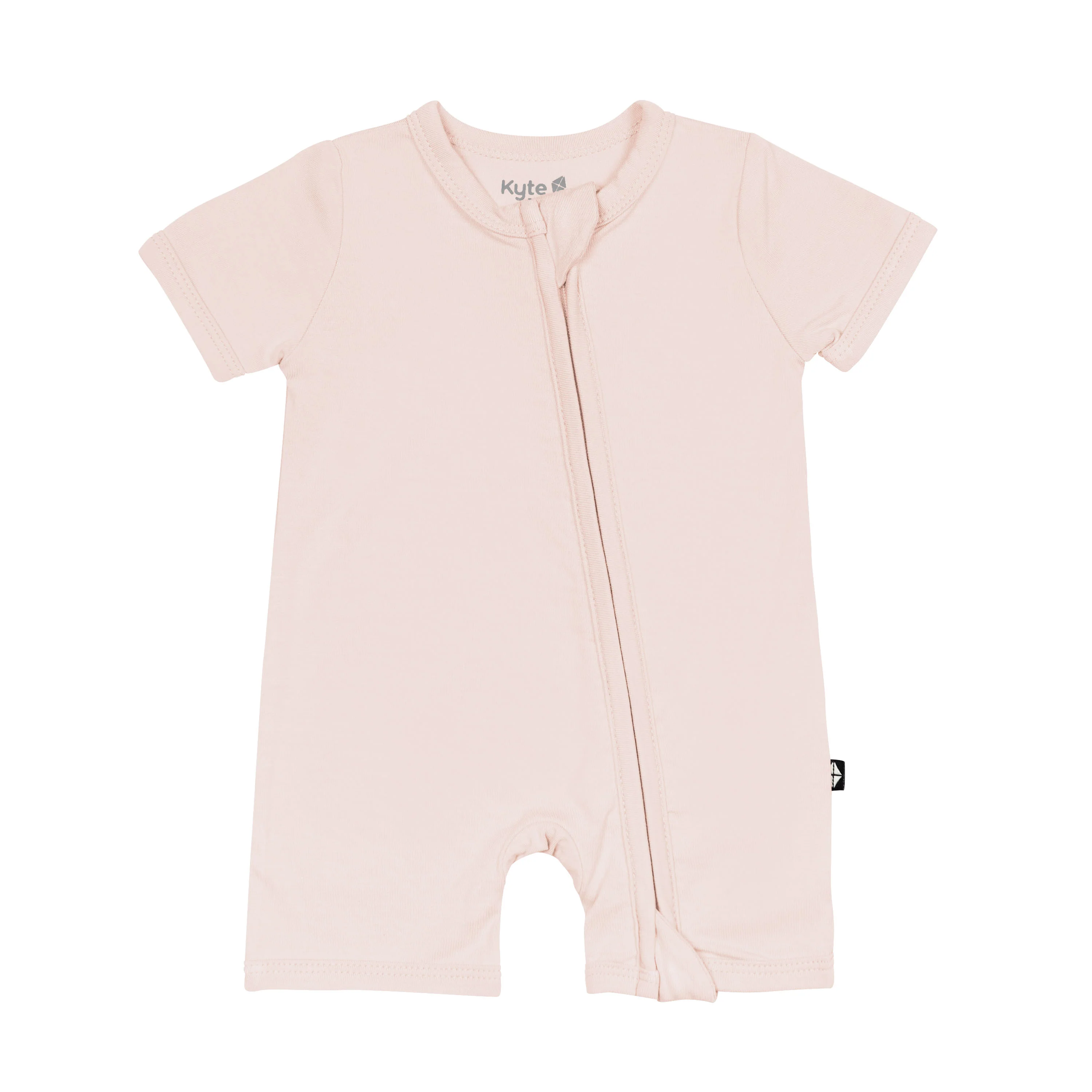Zippered Shortall Romper in Blush - Image 2