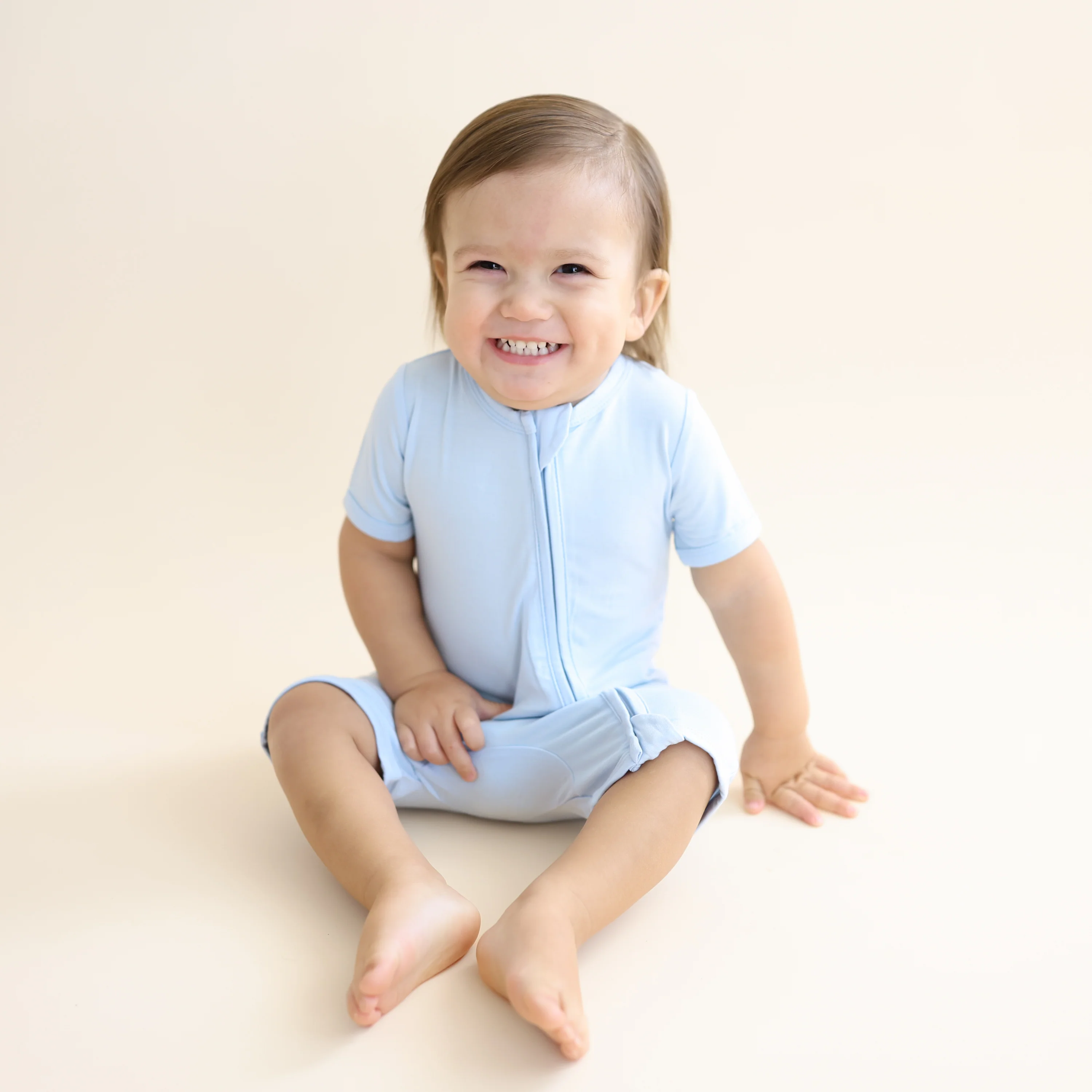 Zipper Shortall Romper in Breeze - Image 3