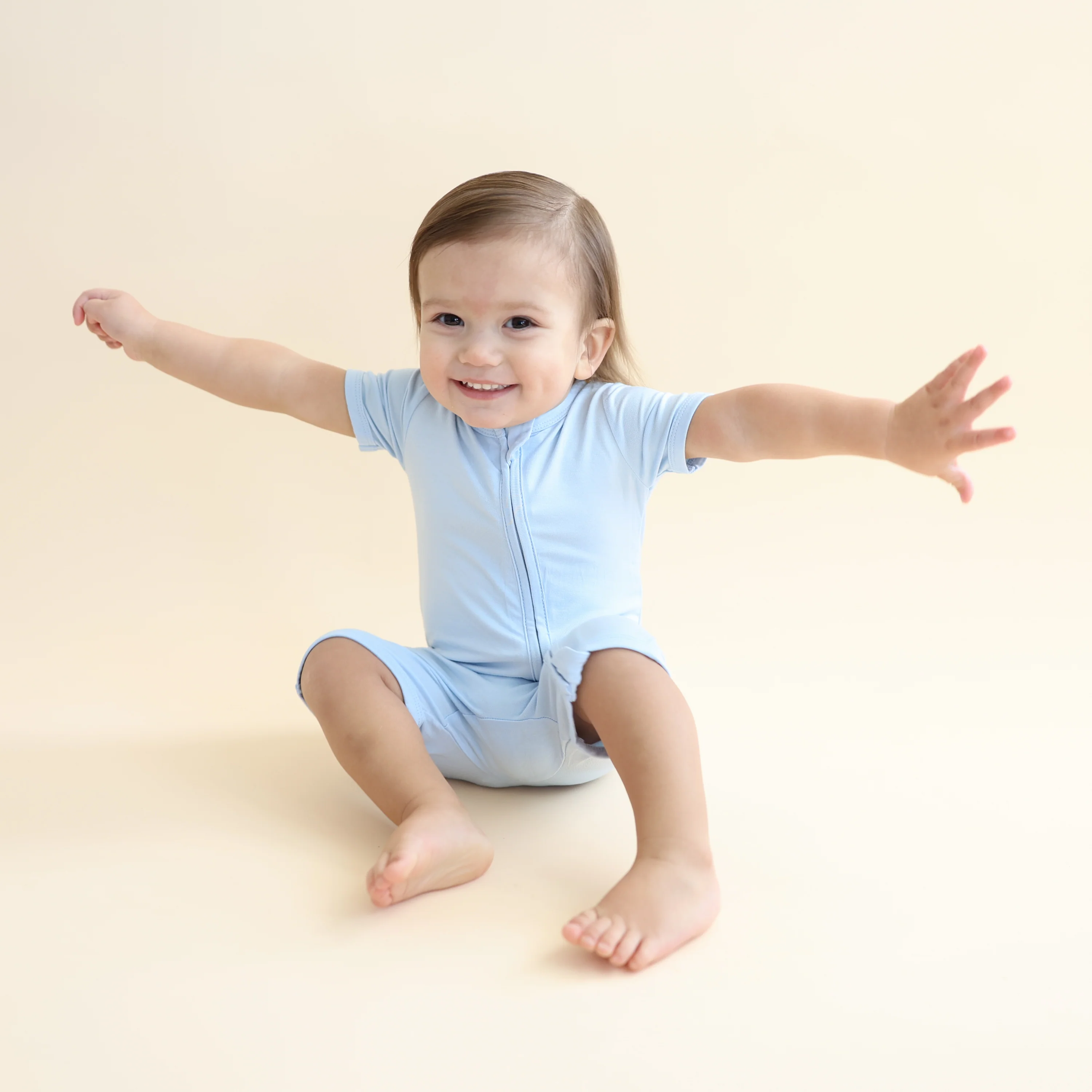 Zipper Shortall Romper in Breeze - Image 4