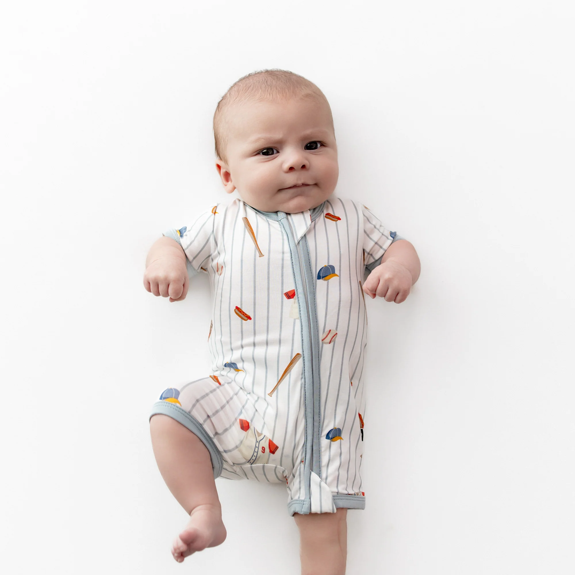 Zipper Shortall Romper in Home Run - Image 3