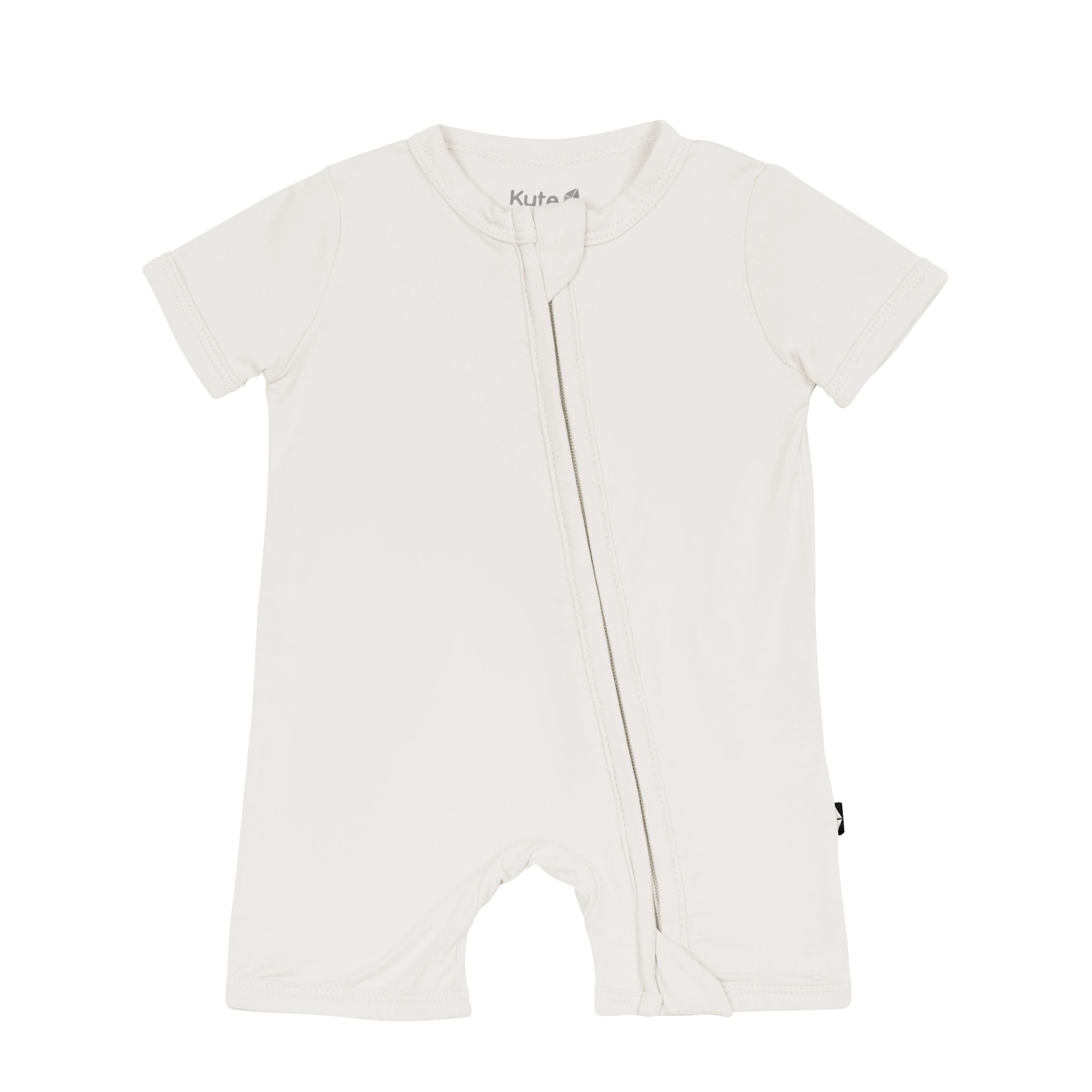 Zippered Shortall Romper in Oat - Image 2
