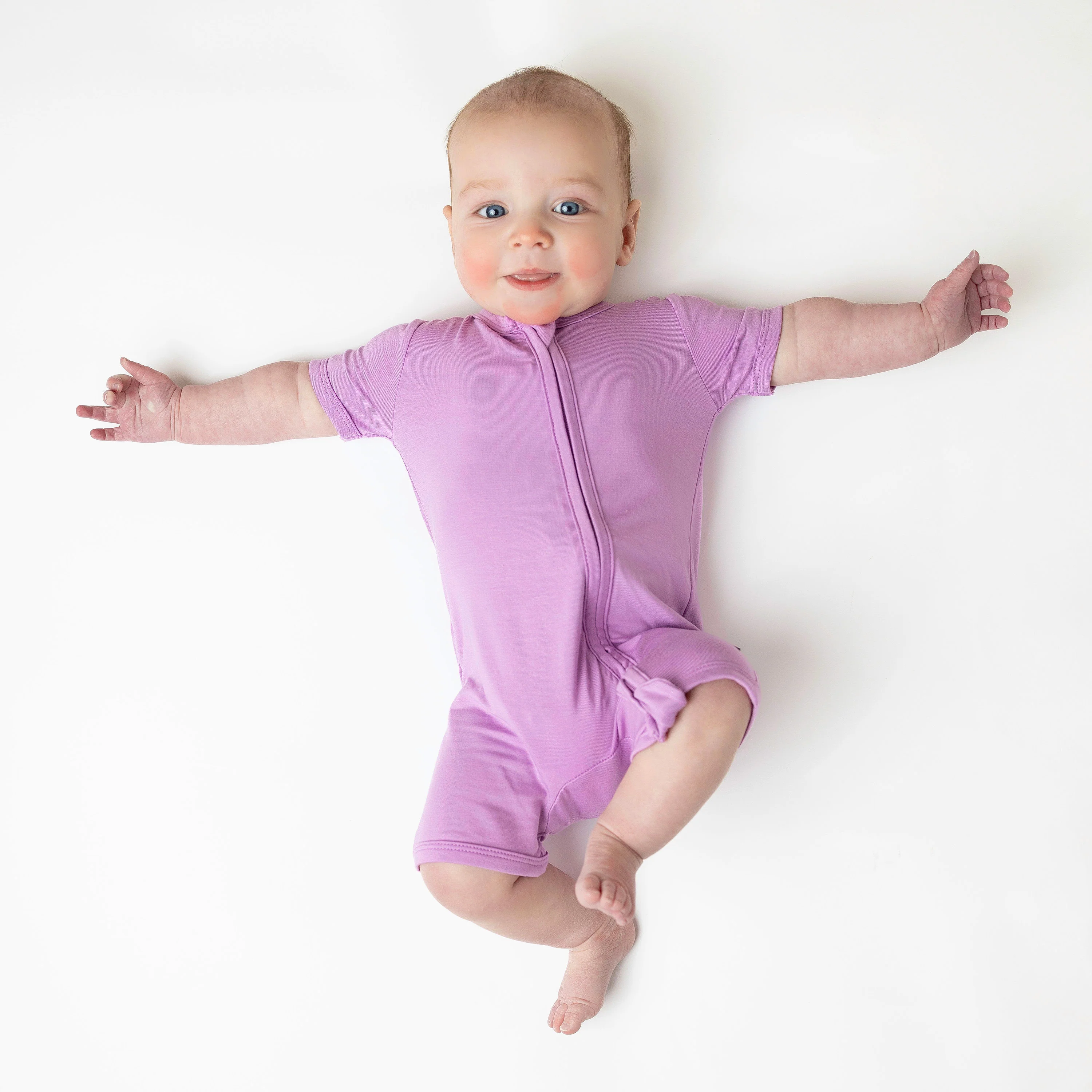 Zippered Shortall Romper in Poi - Image 3