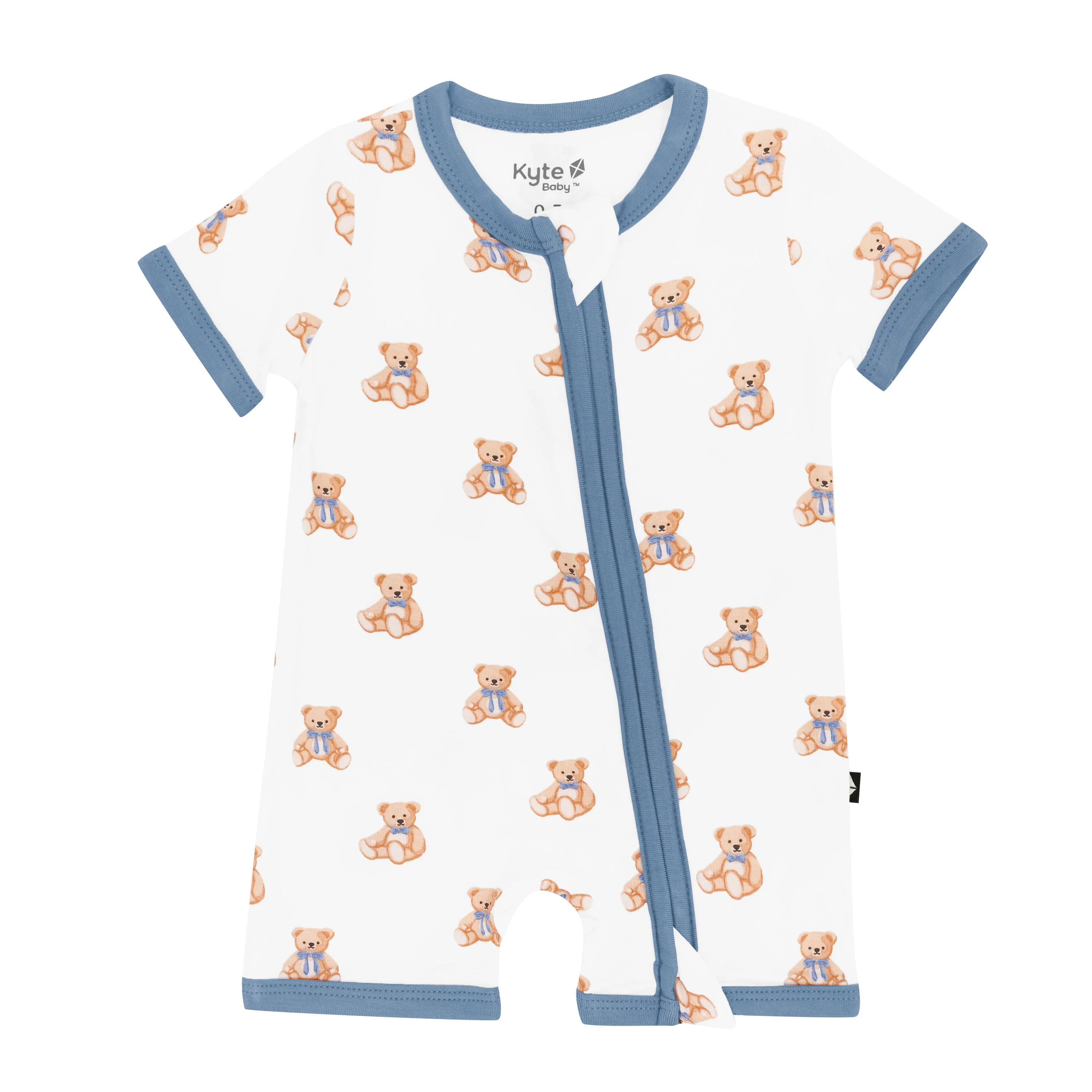 Zippered Shortall Romper in Teddy Bear - Image 2