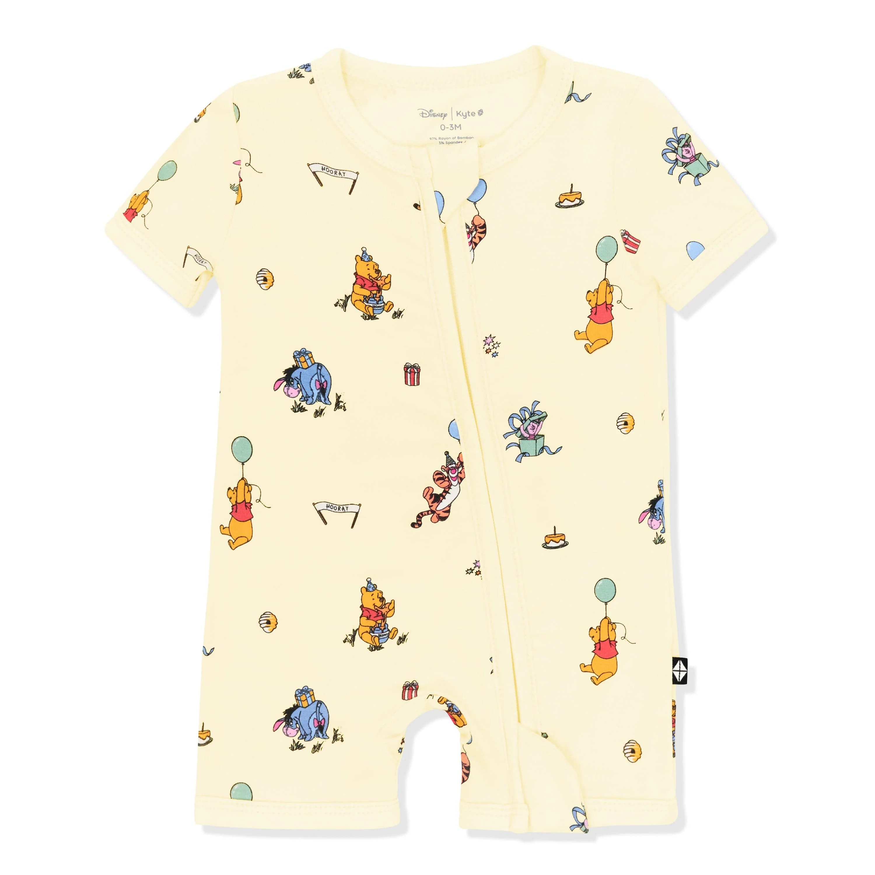 Zipper Shortall Romper in Winnie the Pooh Celebration - Image 2