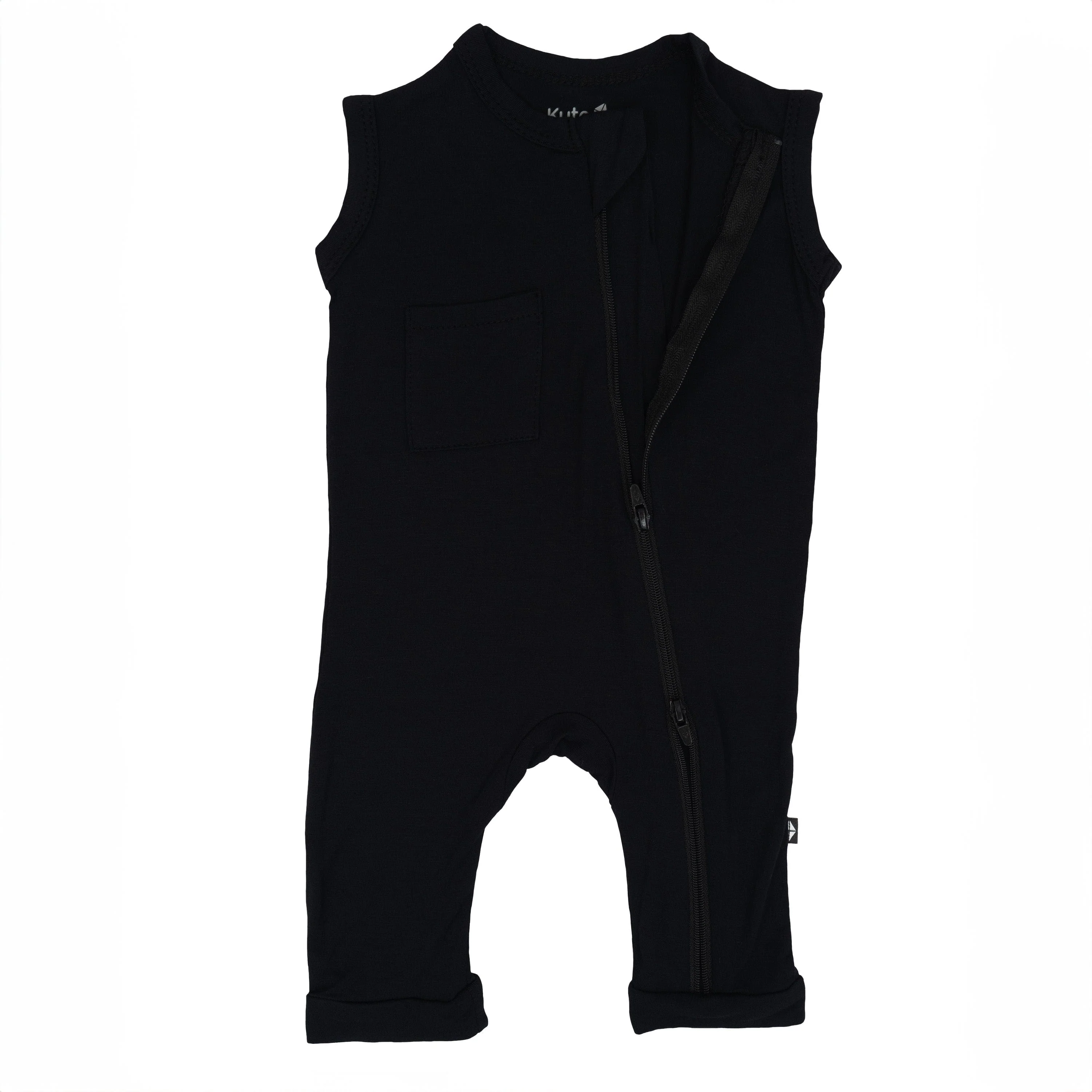 Zippered Sleeveless Romper in Midnight - Image 5