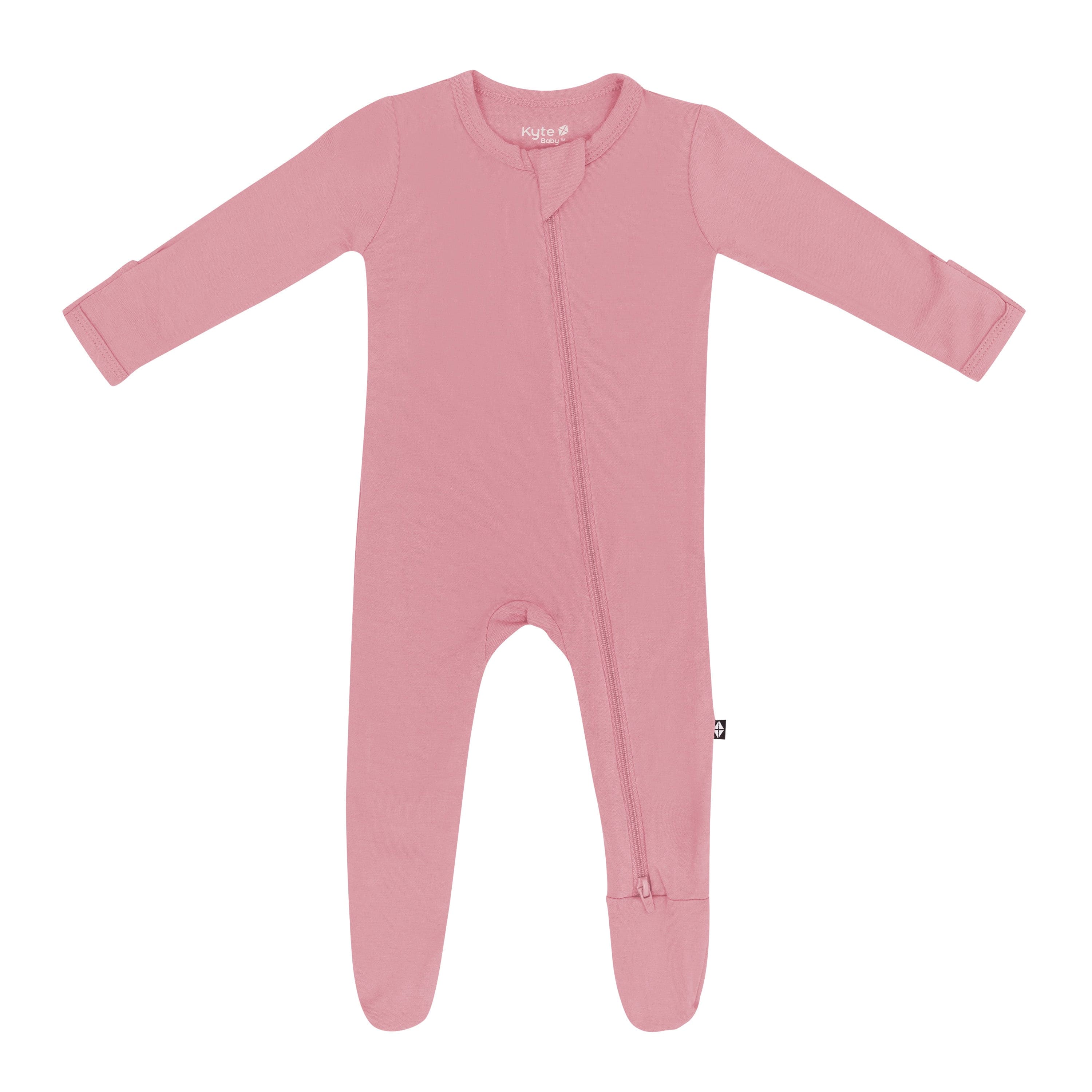 Zippered Footie in Apple Blossom - Image 2