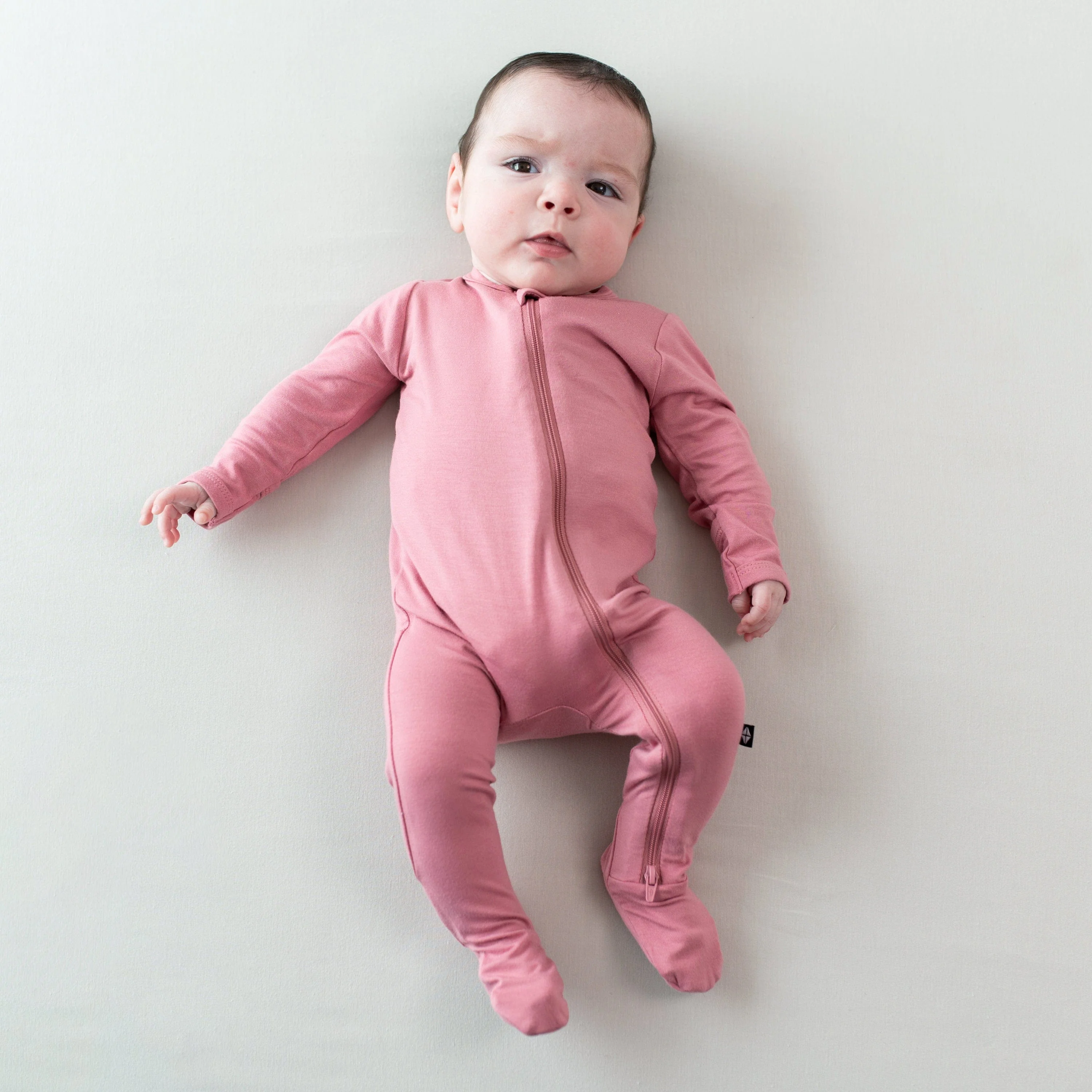 Zippered Footie in Apple Blossom - Image 3
