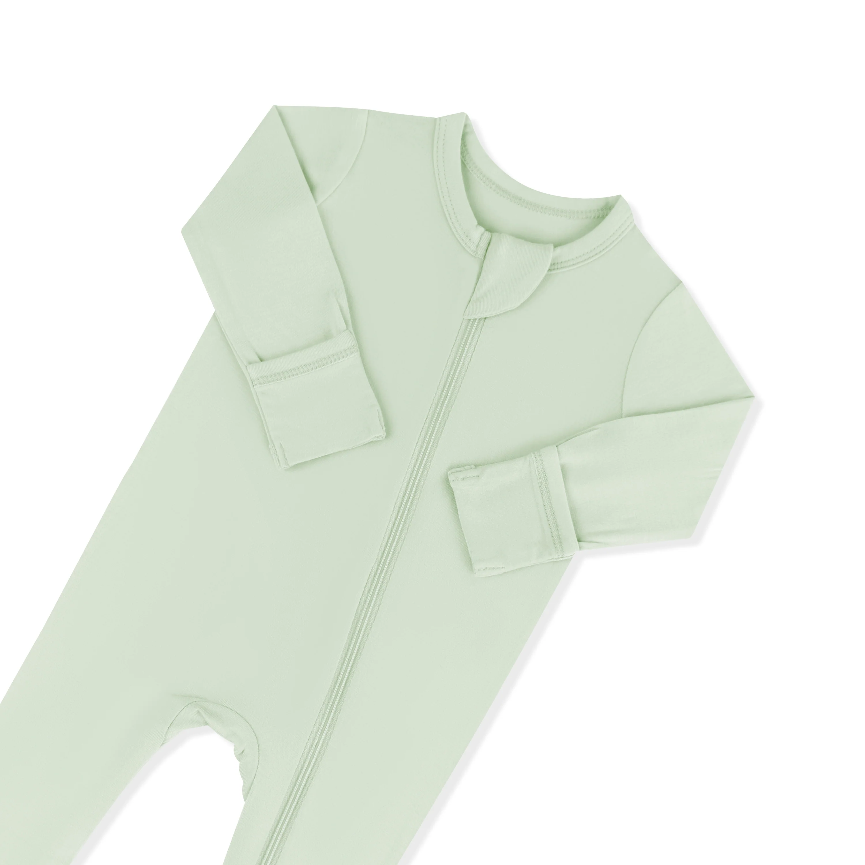 Zippered Footie in Basil - Image 5