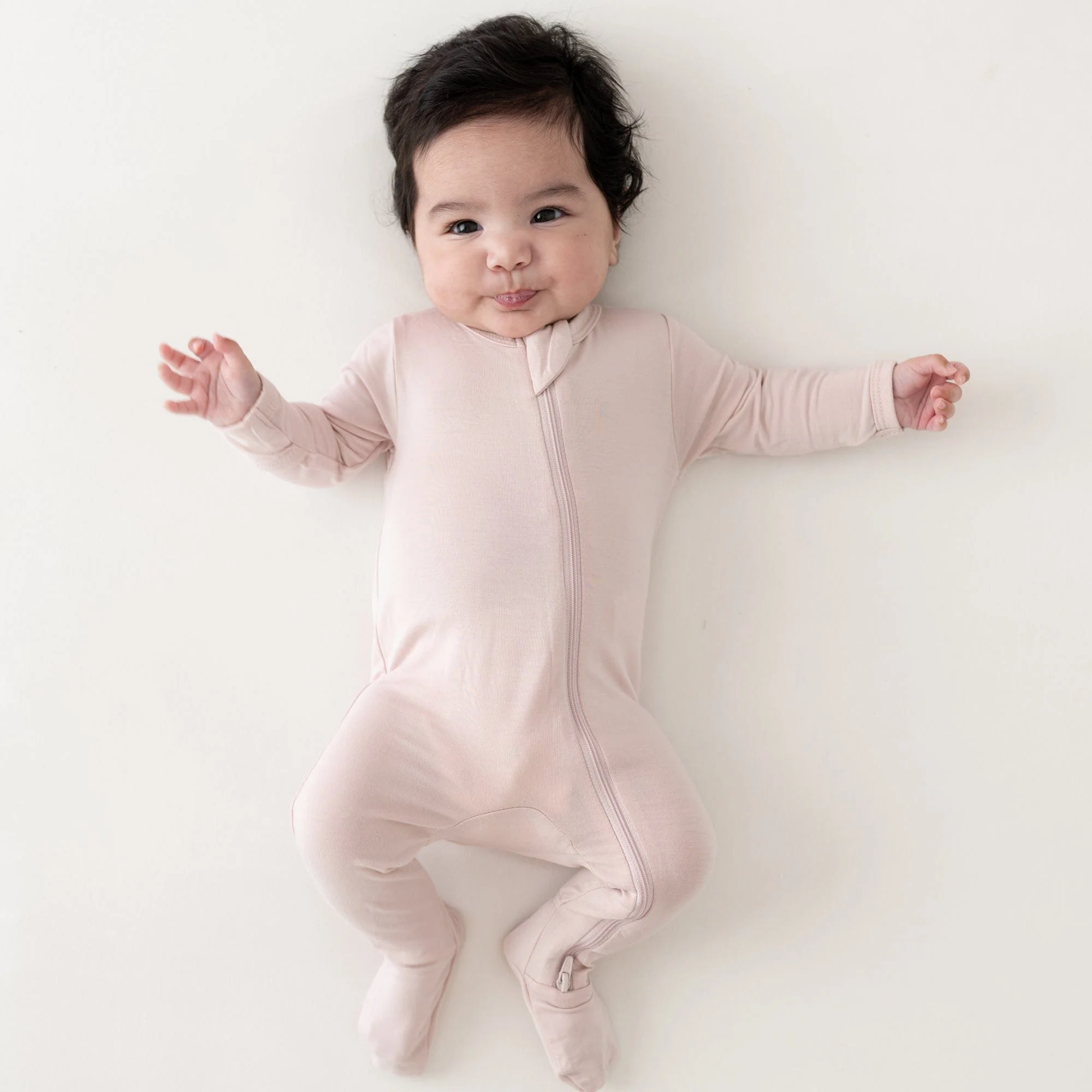 Zippered Footie in Blush - Image 4