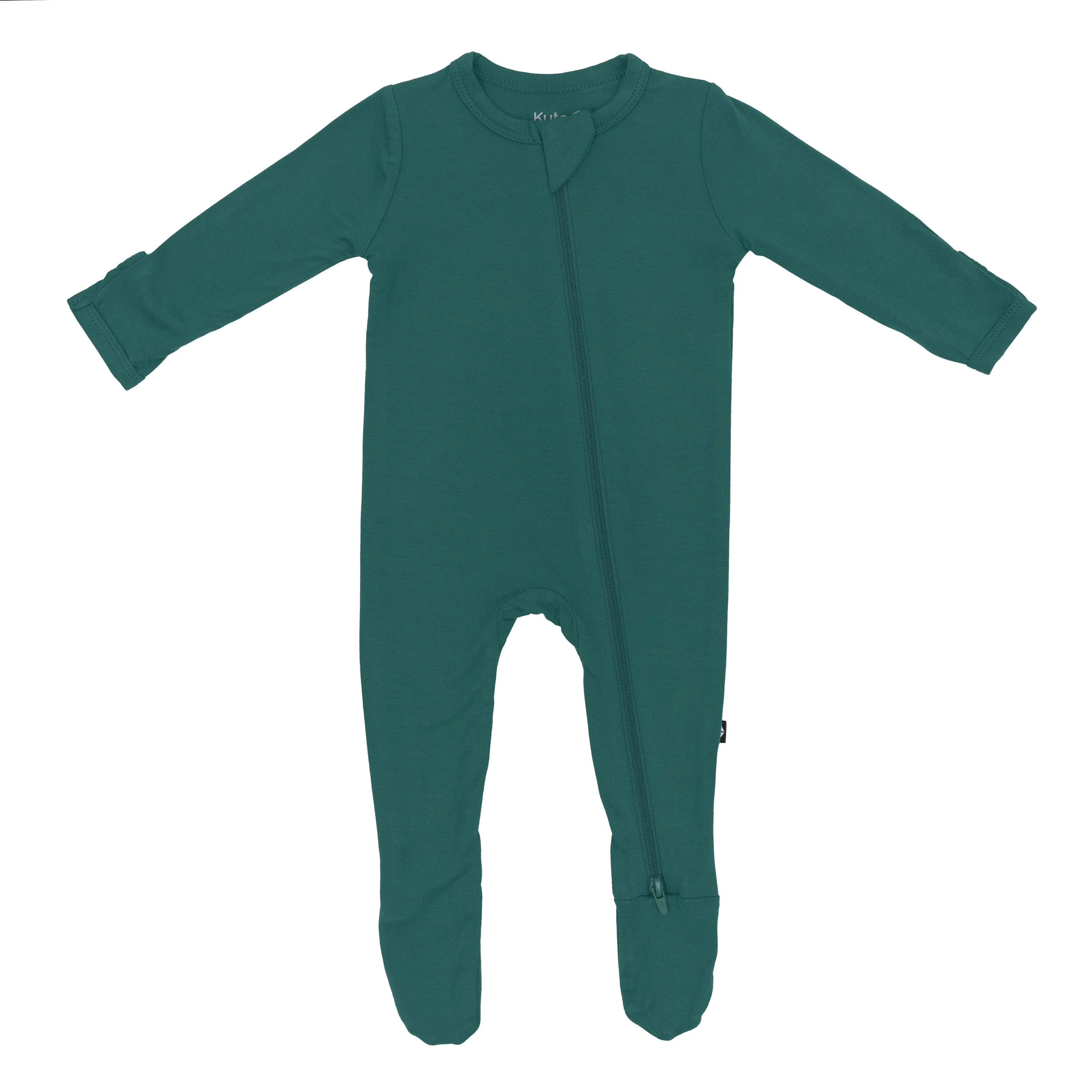 Zippered Footie in Emerald - Image 2