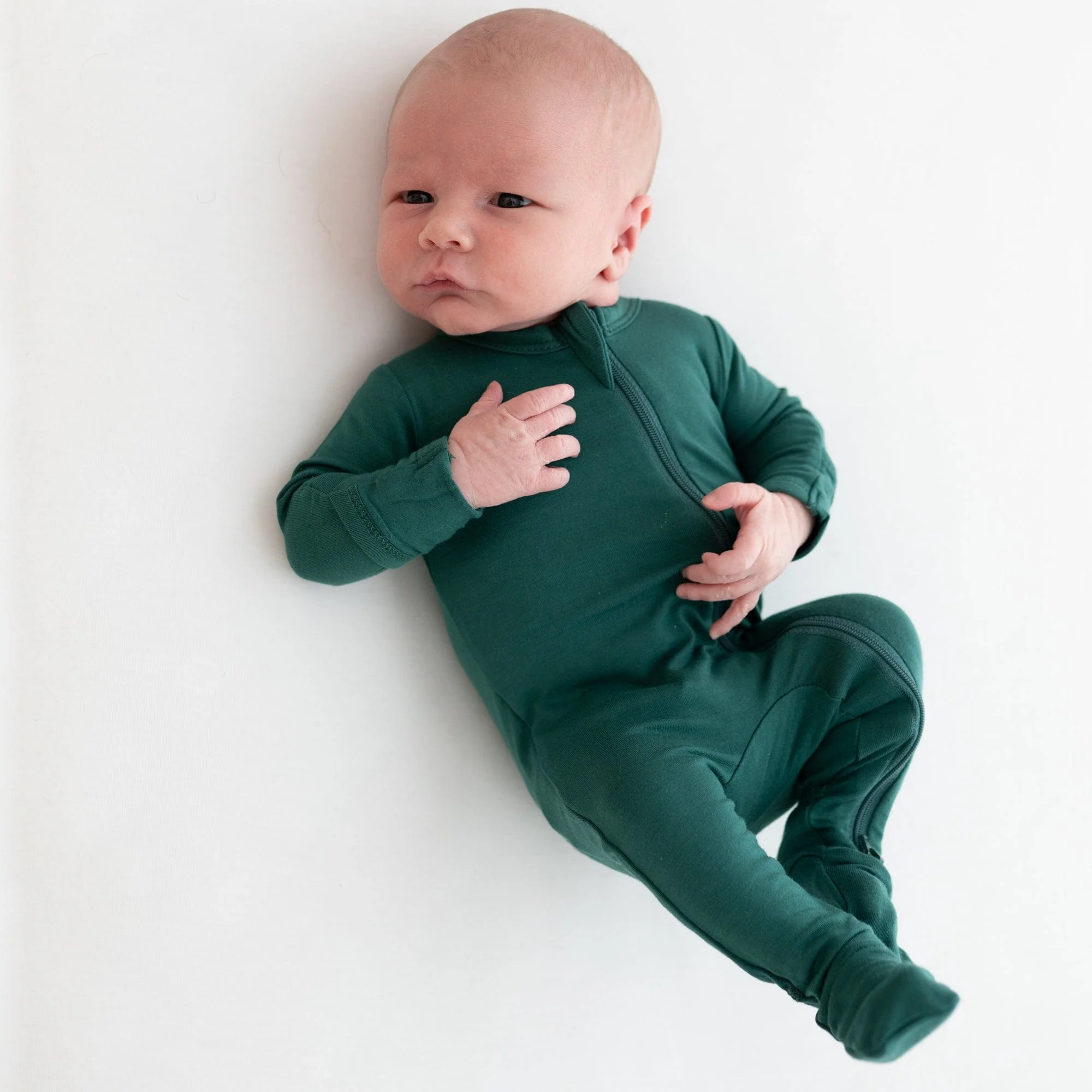 Zippered Footie in Emerald - Image 3