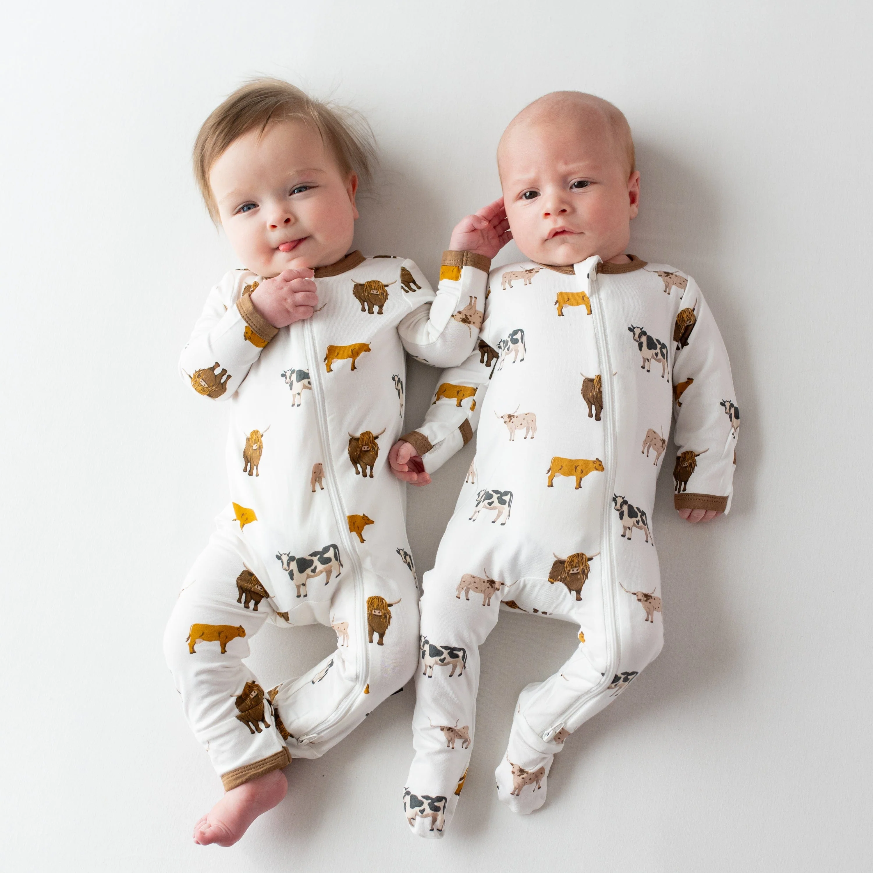 Zippered Footie in Moo - Image 3