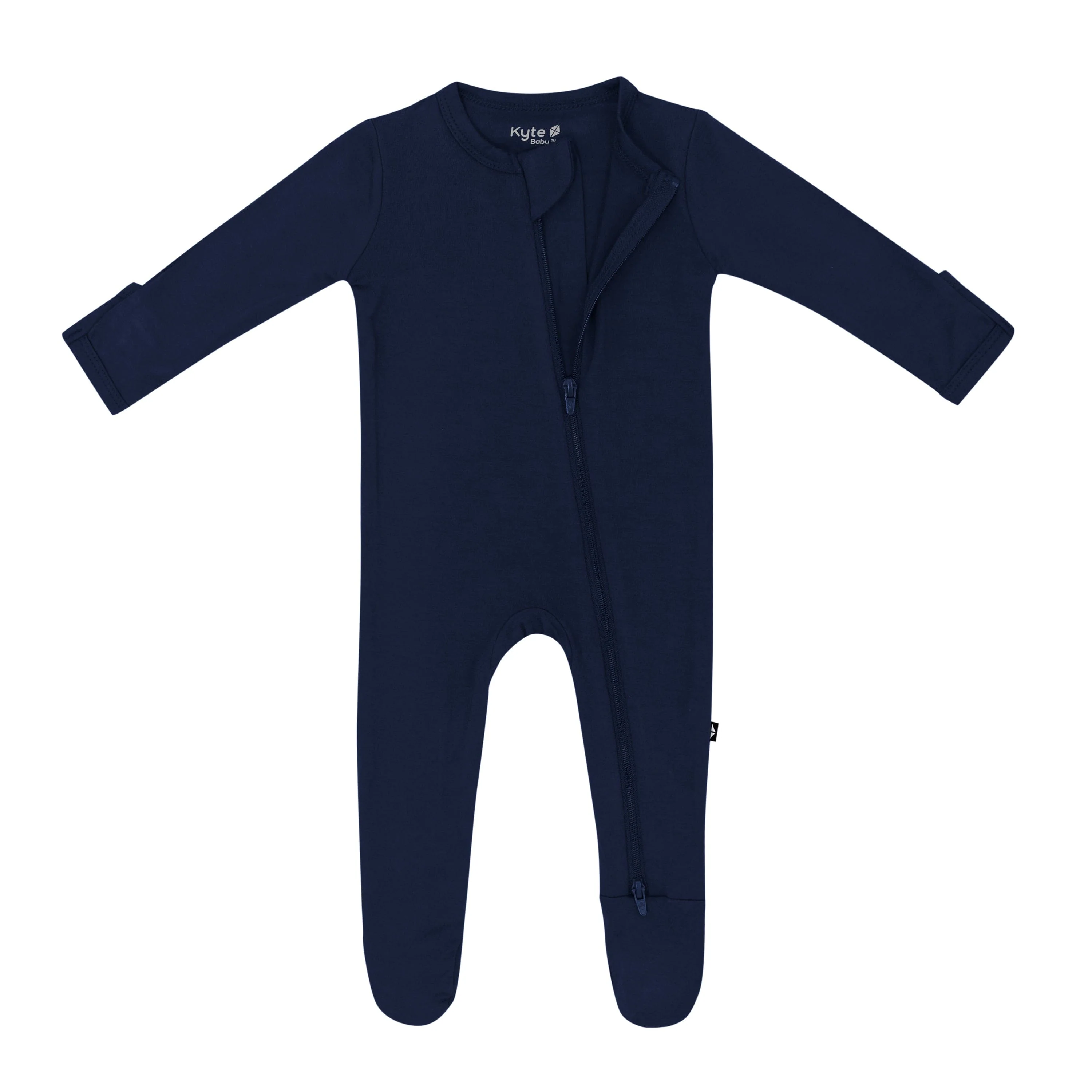 Zippered Footie in Navy - Image 5