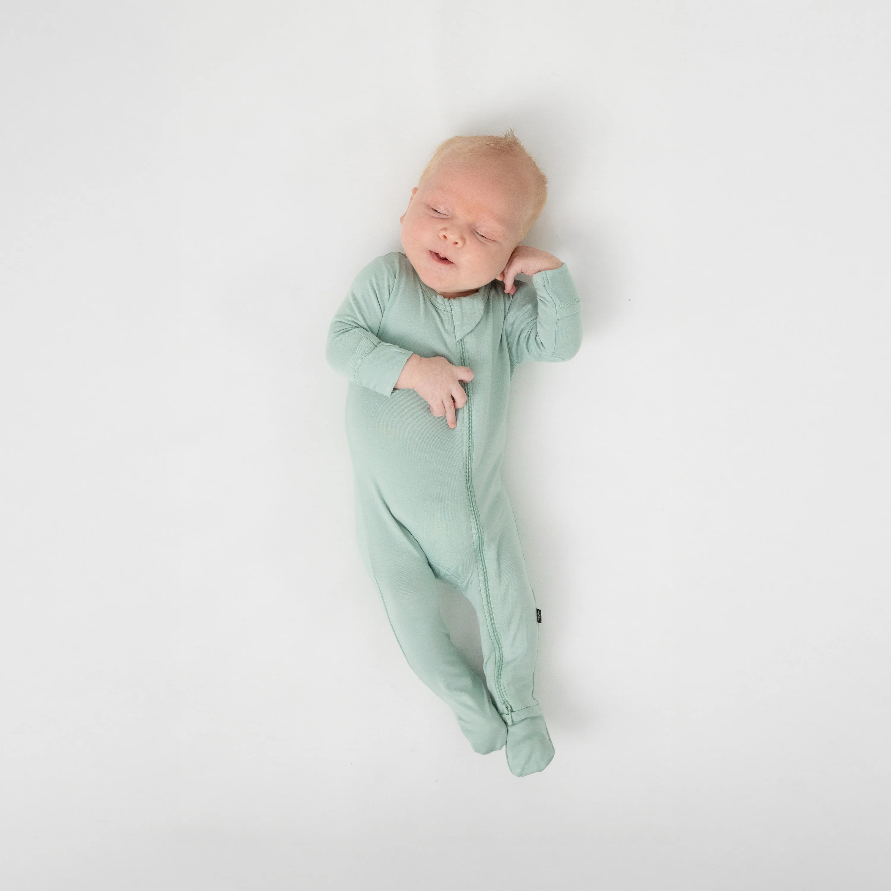 Zippered Footie in Sage - Image 3