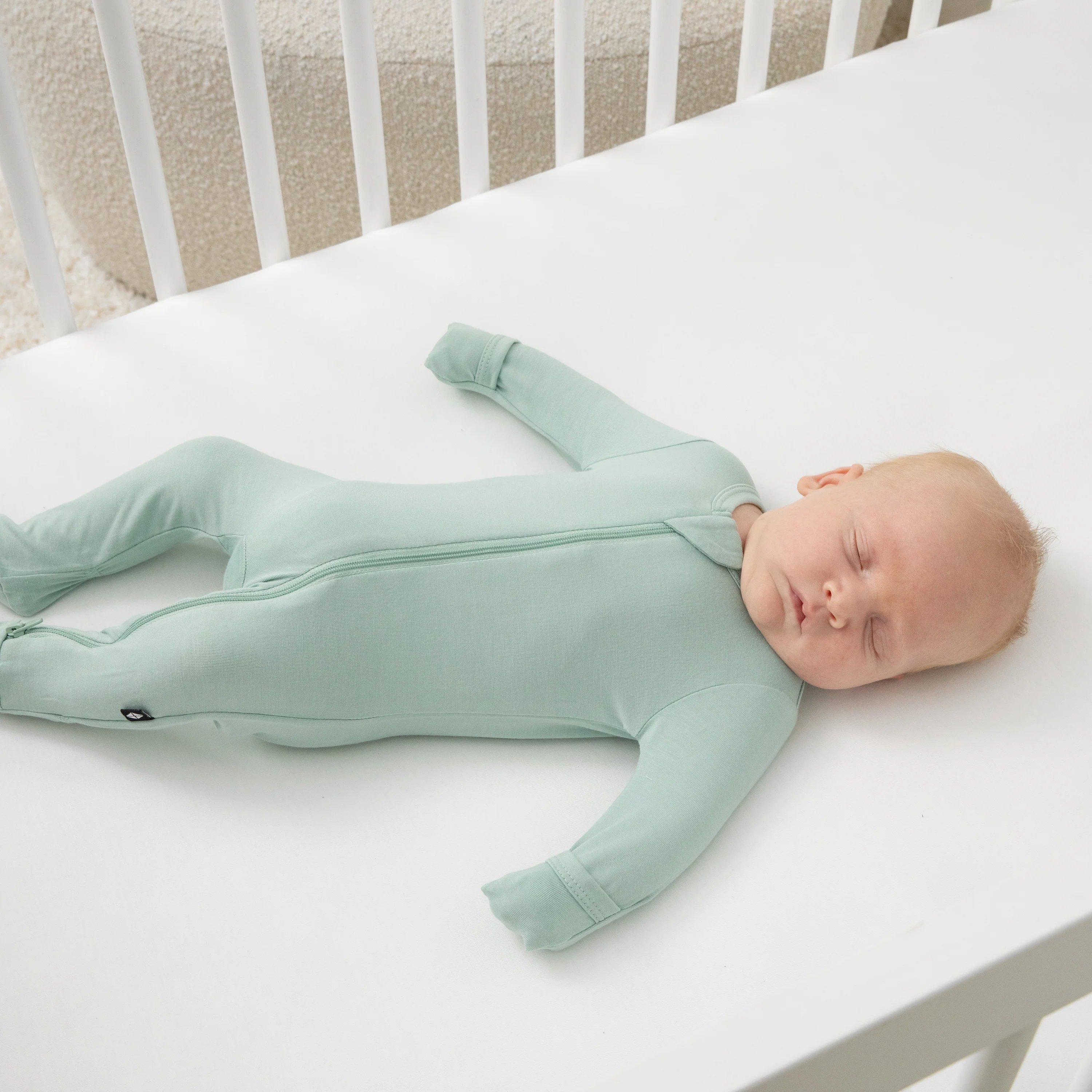 Zippered Footie in Sage - Image 4