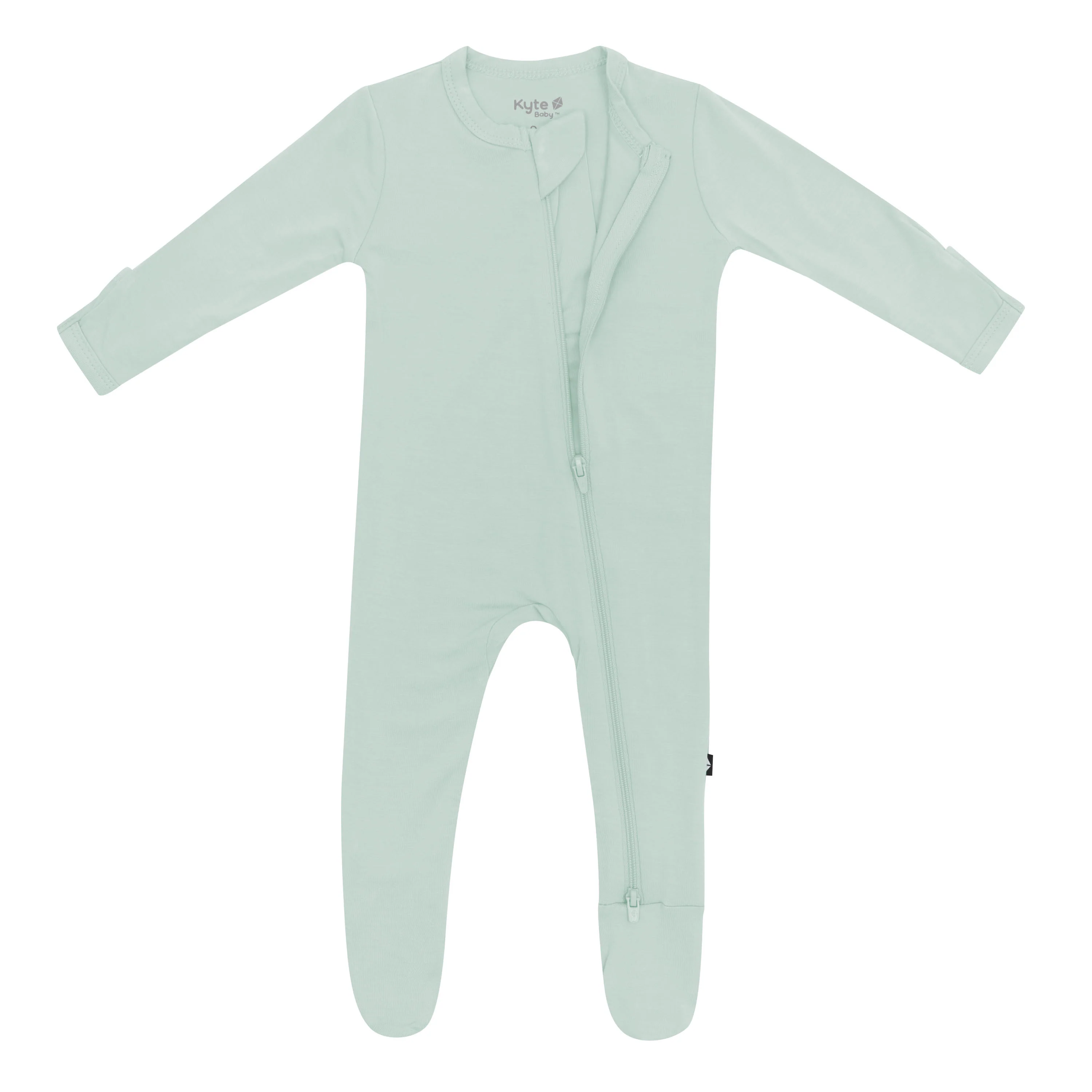 Zippered Footie in Sage - Image 9