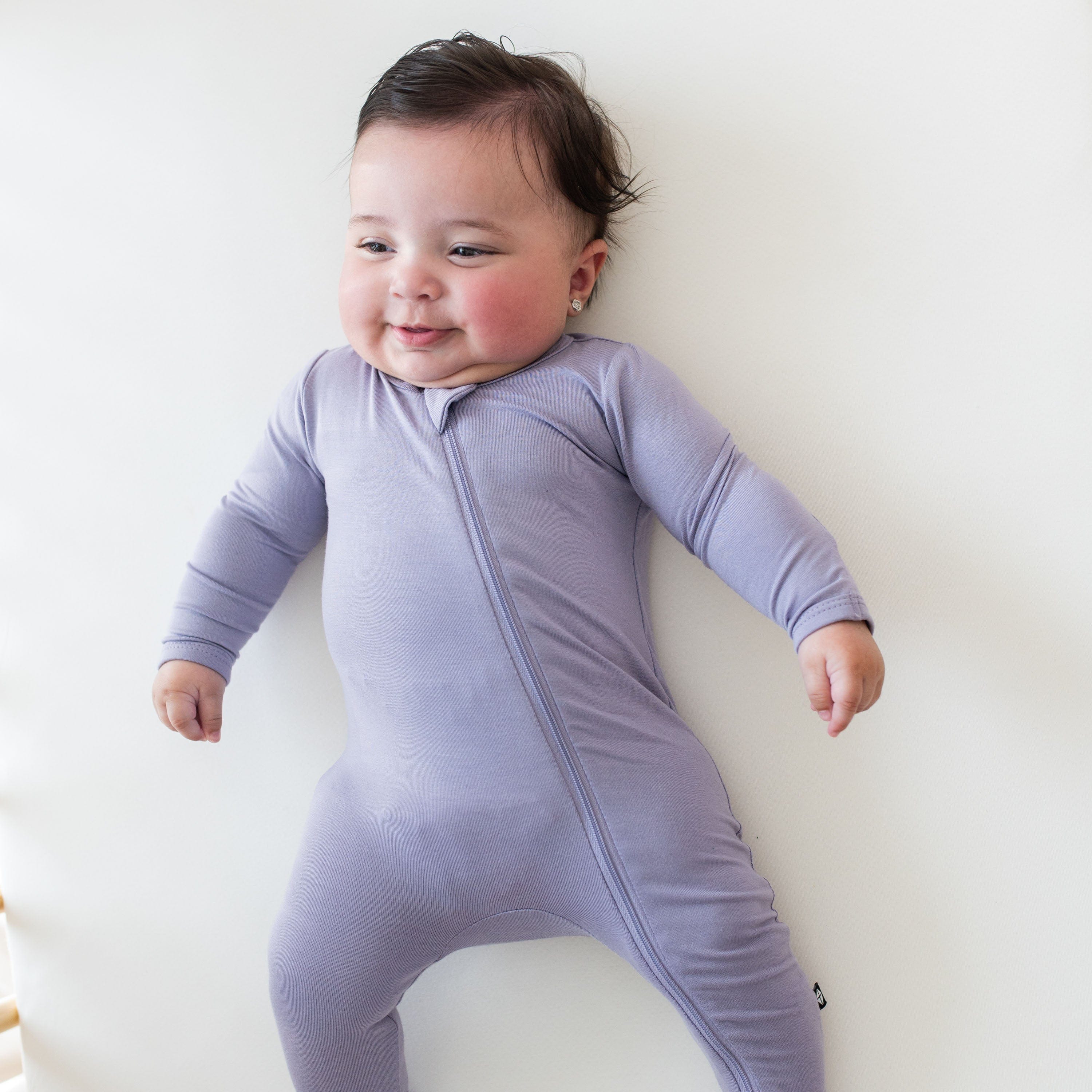 Zippered Footie in Taro - Image 3