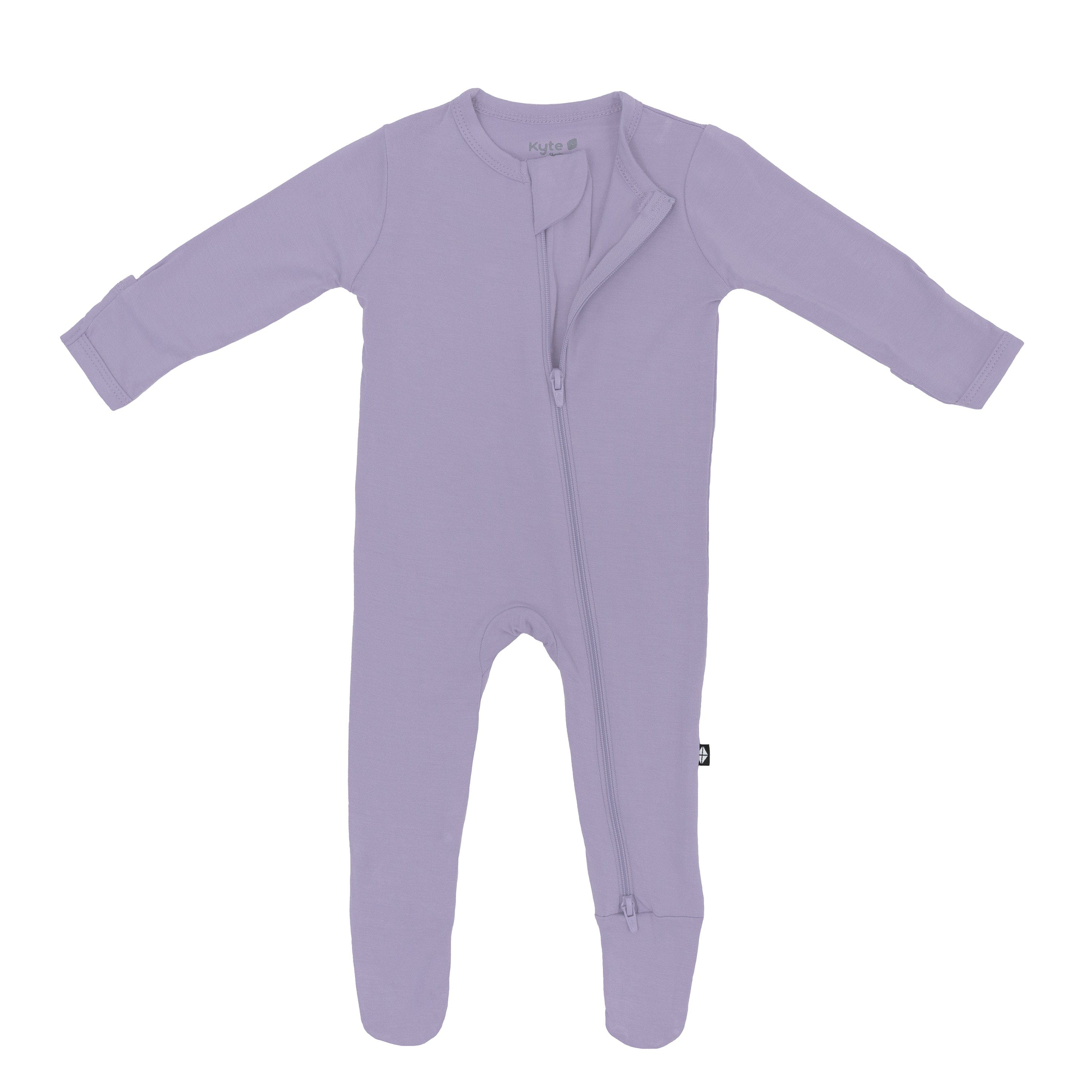 Zippered Footie in Taro - Image 5