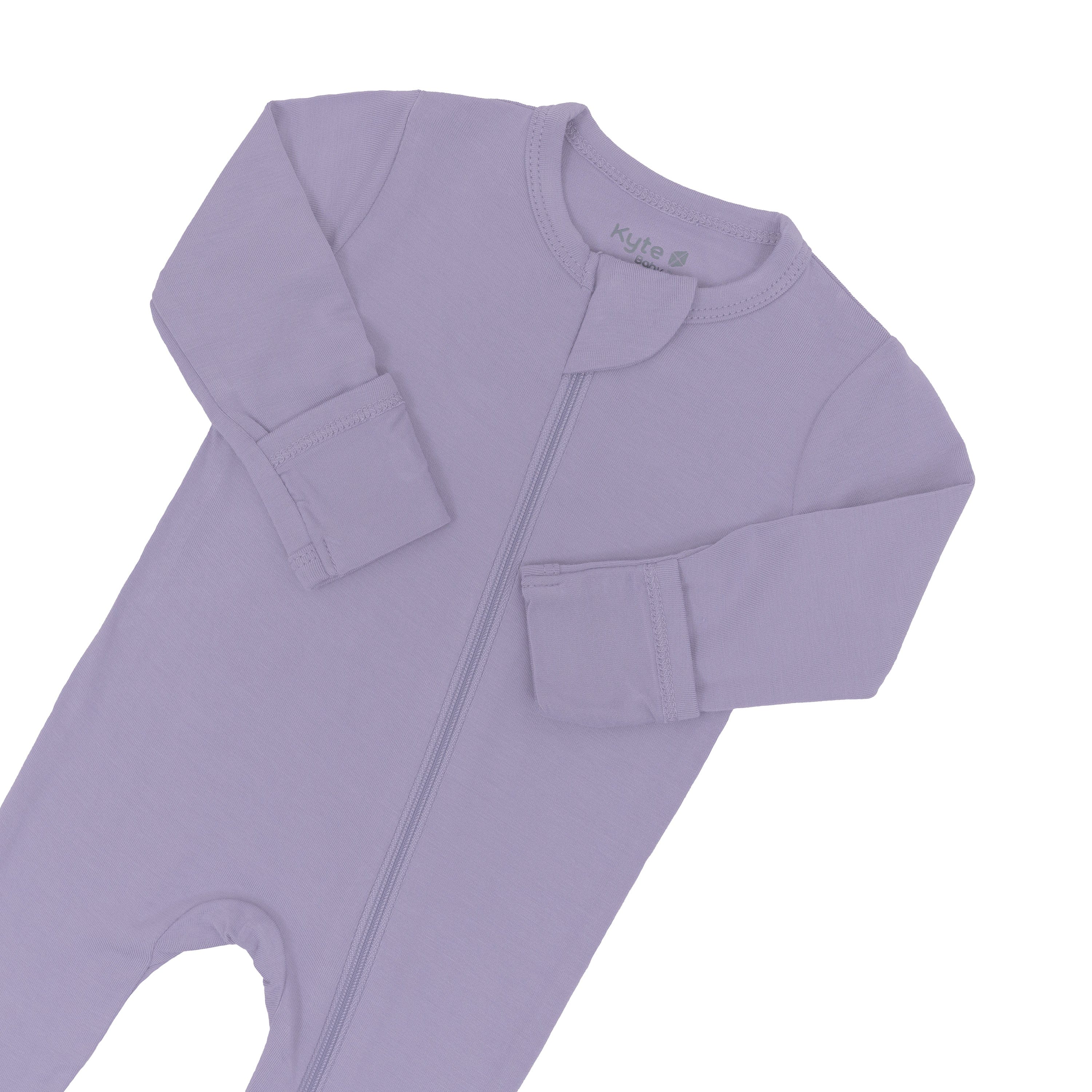 Zippered Footie in Taro - Image 6