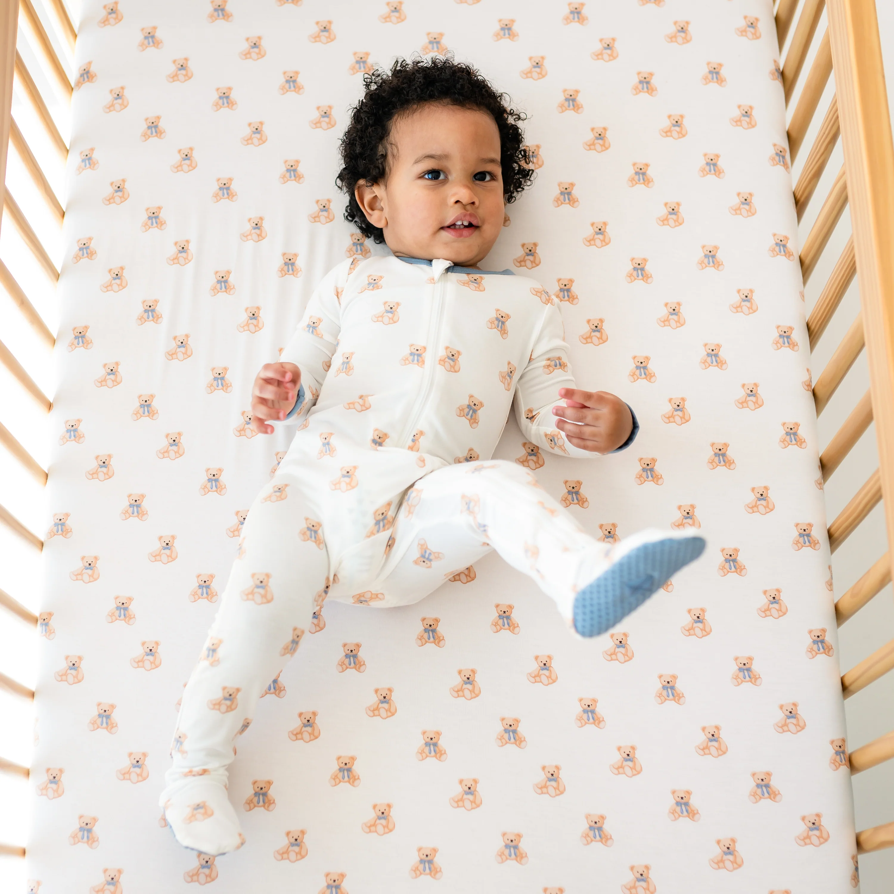 Zippered Footie in Teddy Bear - Image 5