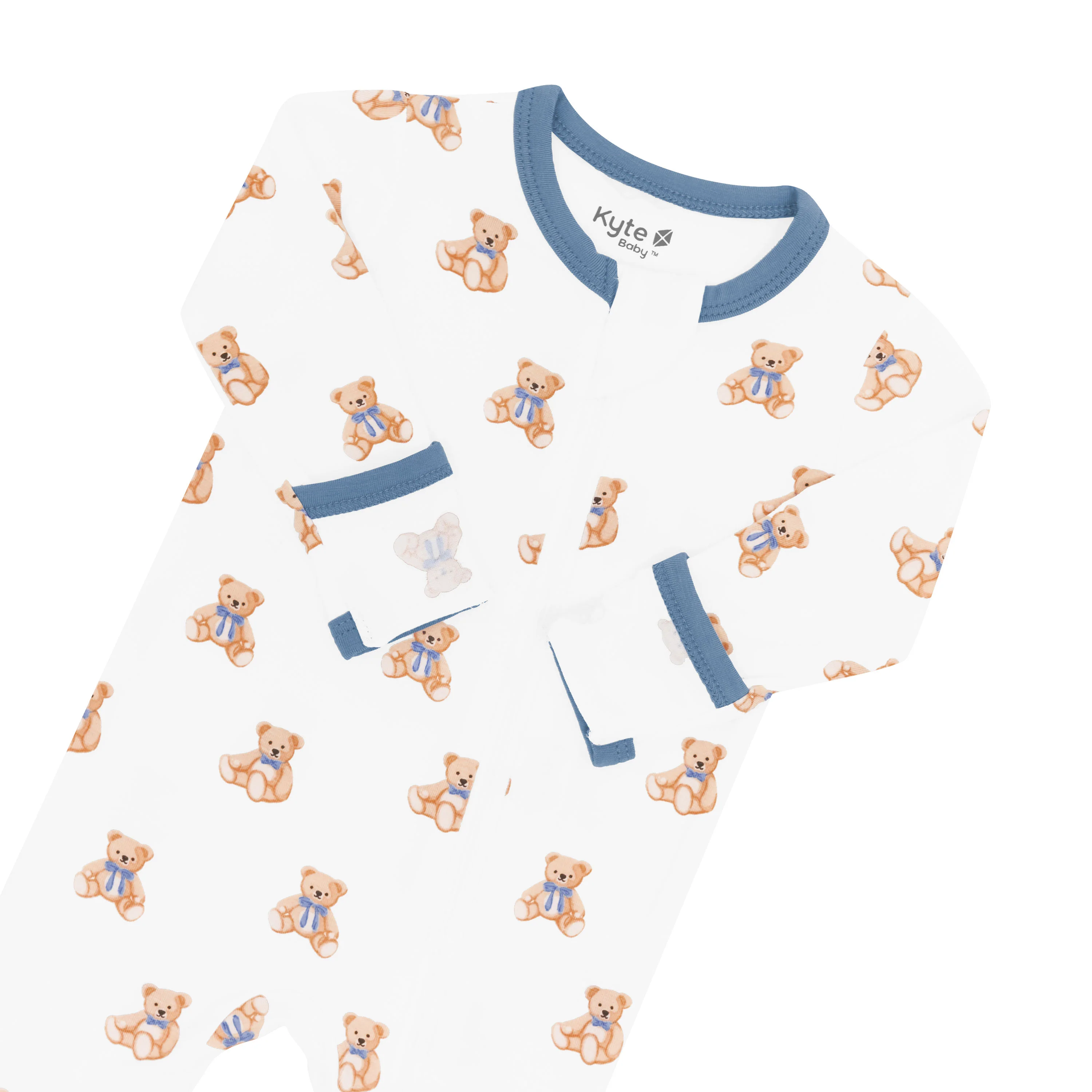 Zippered Footie in Teddy Bear - Image 7