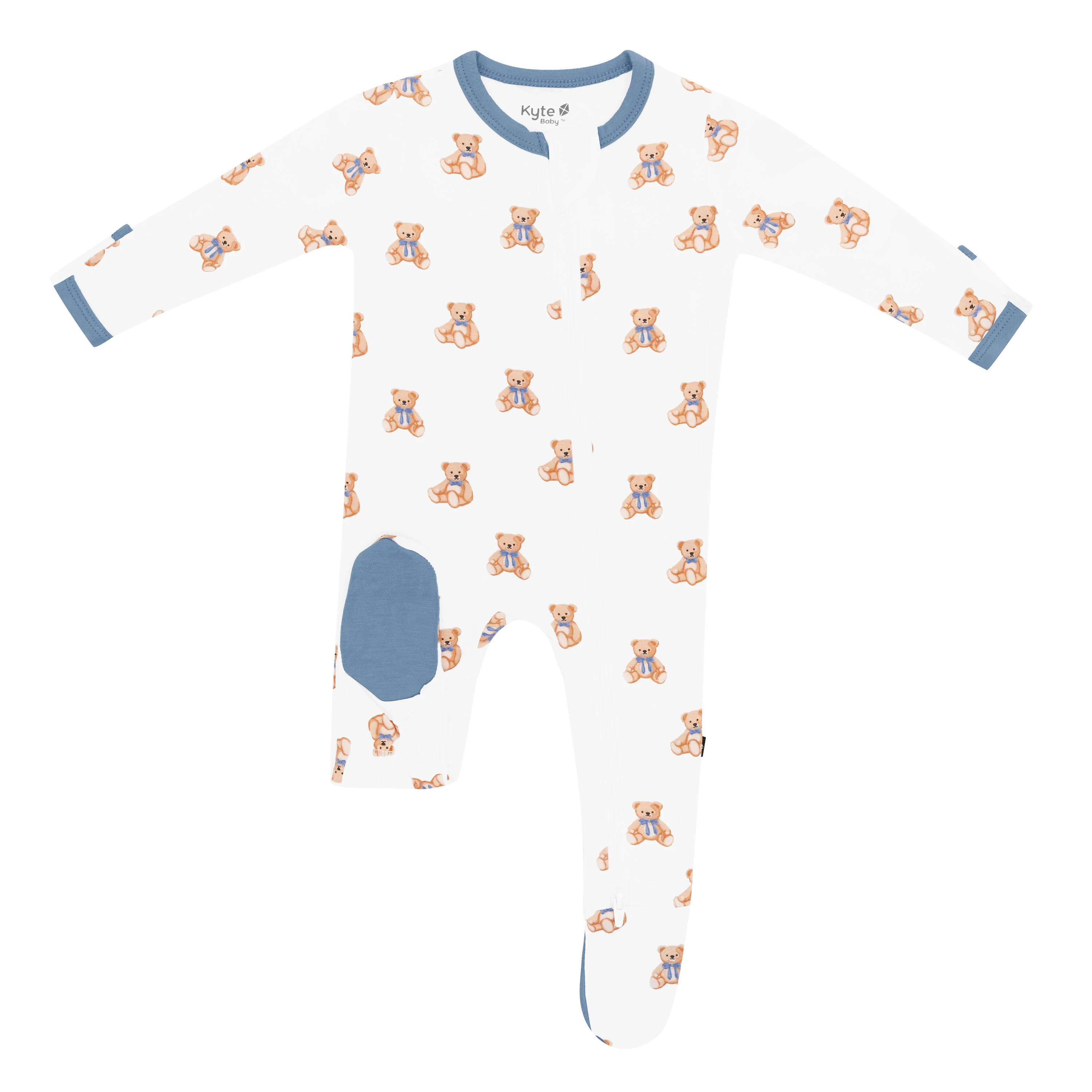 Zippered Footie in Teddy Bear - Image 8