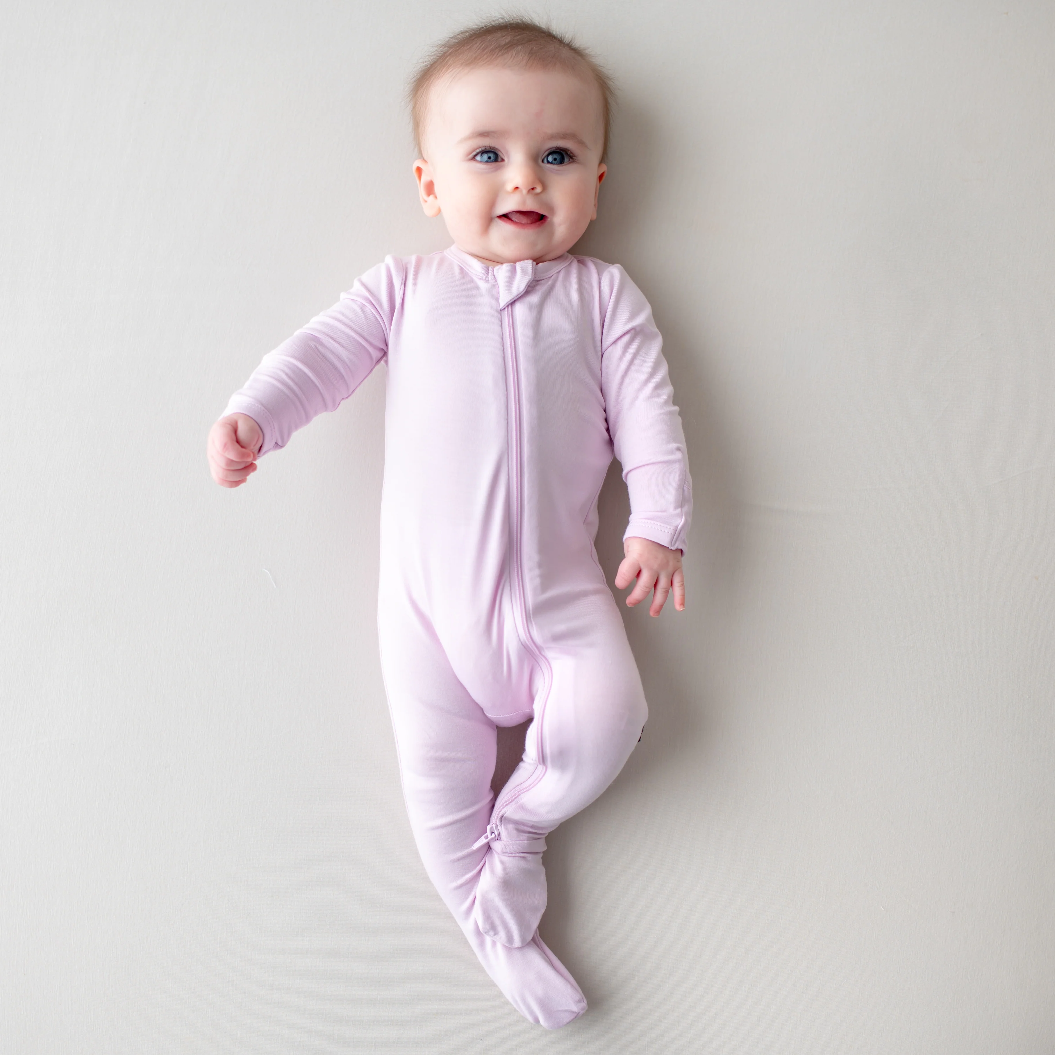 Zippered Footie in Thistle - Image 3